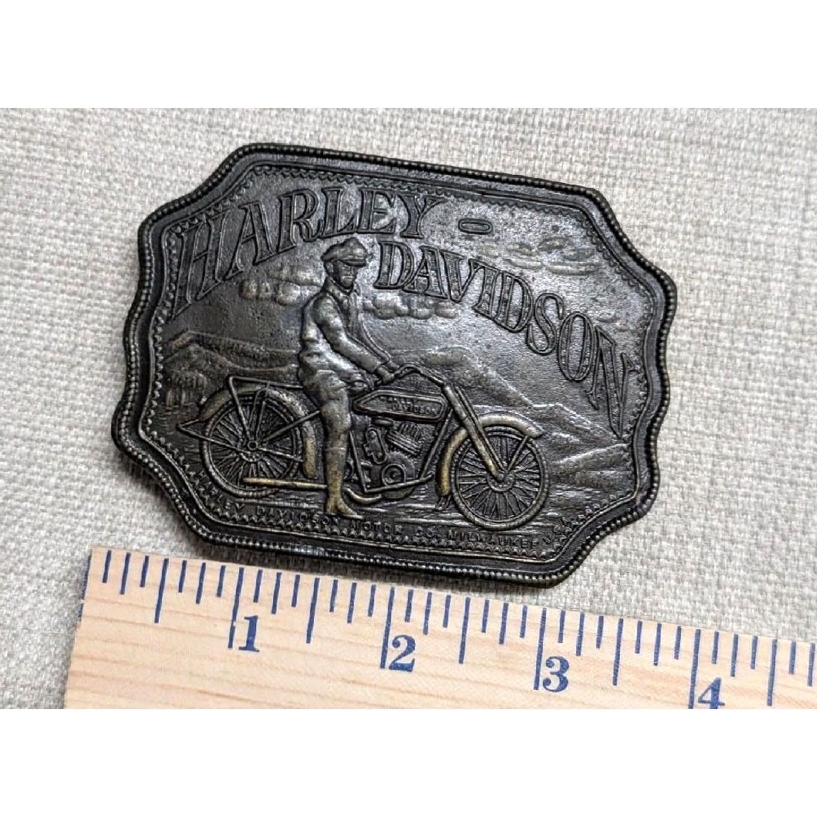 Harley Davidson VINTAGE HARLEY DAVIDSON belt buckle BRASS 1970s biker motorcycles western Mens Size ONE SIZE - 5 Thumbnail
