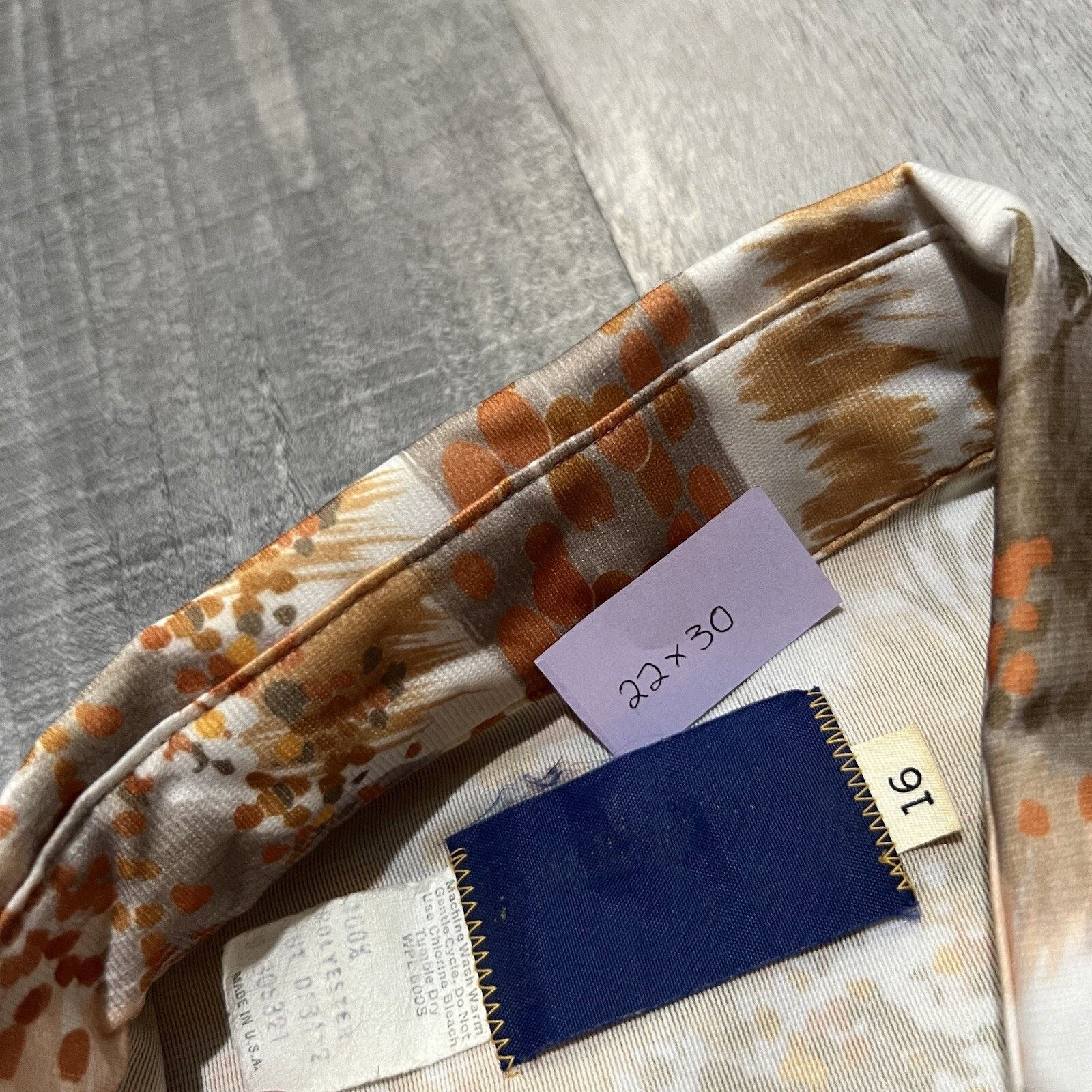Vintage VTG 70s/80s Orange Polyester Abstract Disco Pearl Snap Shirt Size US L / EU 52-54 / 3 - 4 Thumbnail