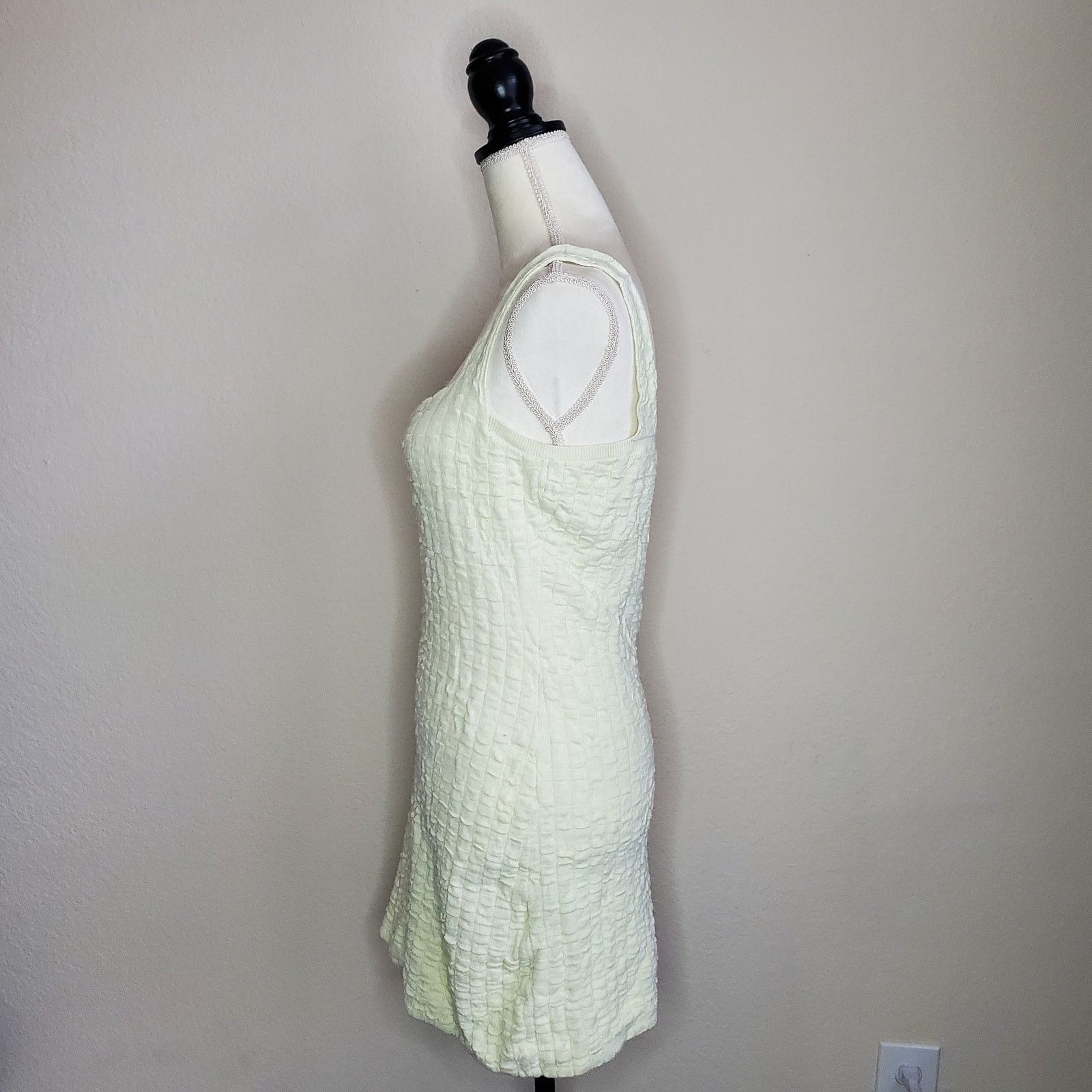 Free People Free People Yellow Mini Dress Large Size L / US 10 / IT 46 - 4 Thumbnail