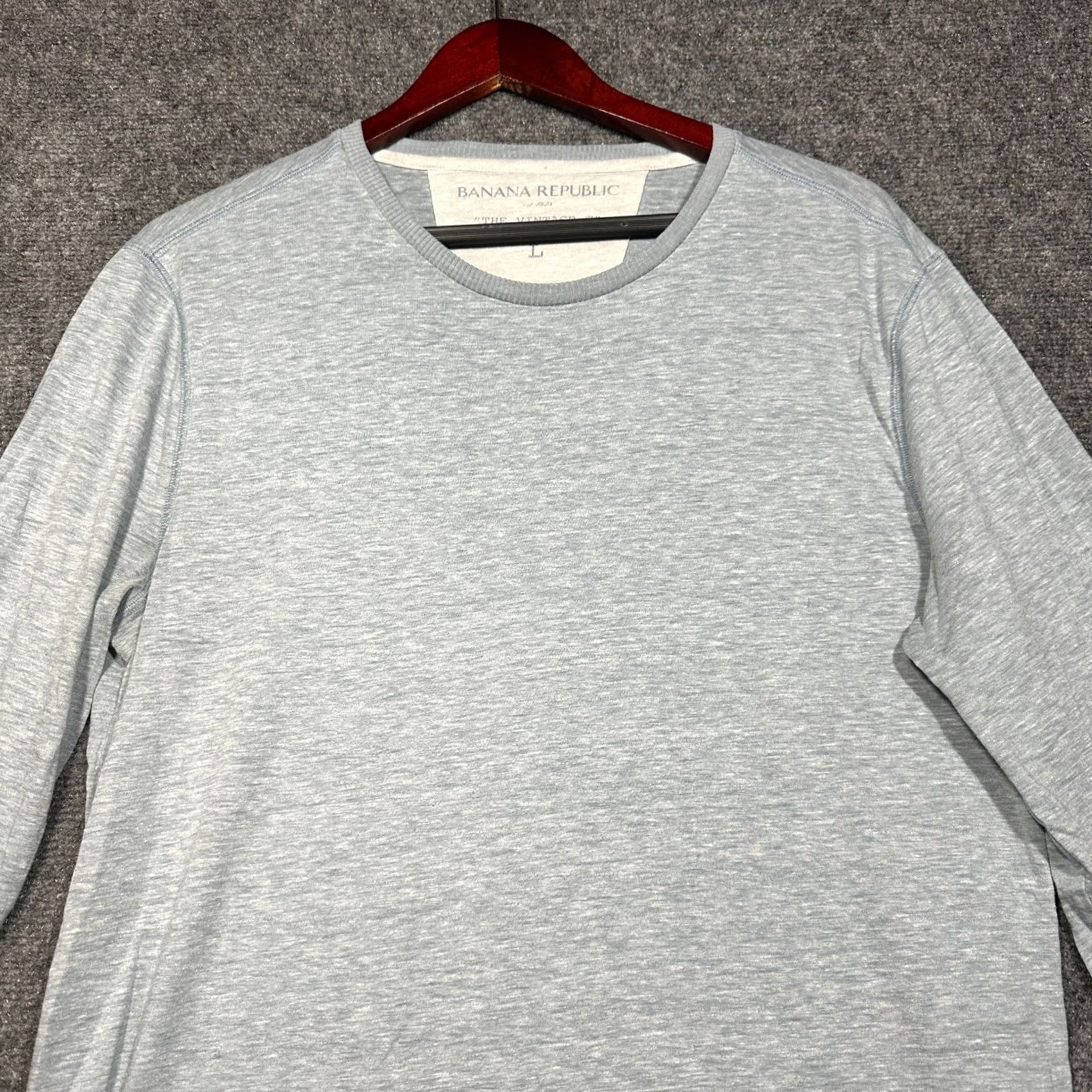 Banana Republic Banana Republic Shirt Mens L The Vintage T Blue Long Sleeve Crew Neck Size US L / EU 52-54 / 3 - 4 Thumbnail