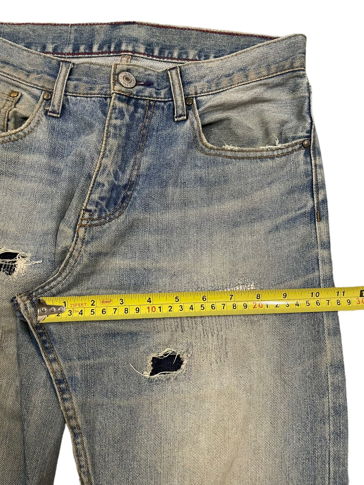14th Addiction Vintage Japanese Brand Blue Wash Distressed Style Jeans Size US 30 / EU 46 - 12 Thumbnail