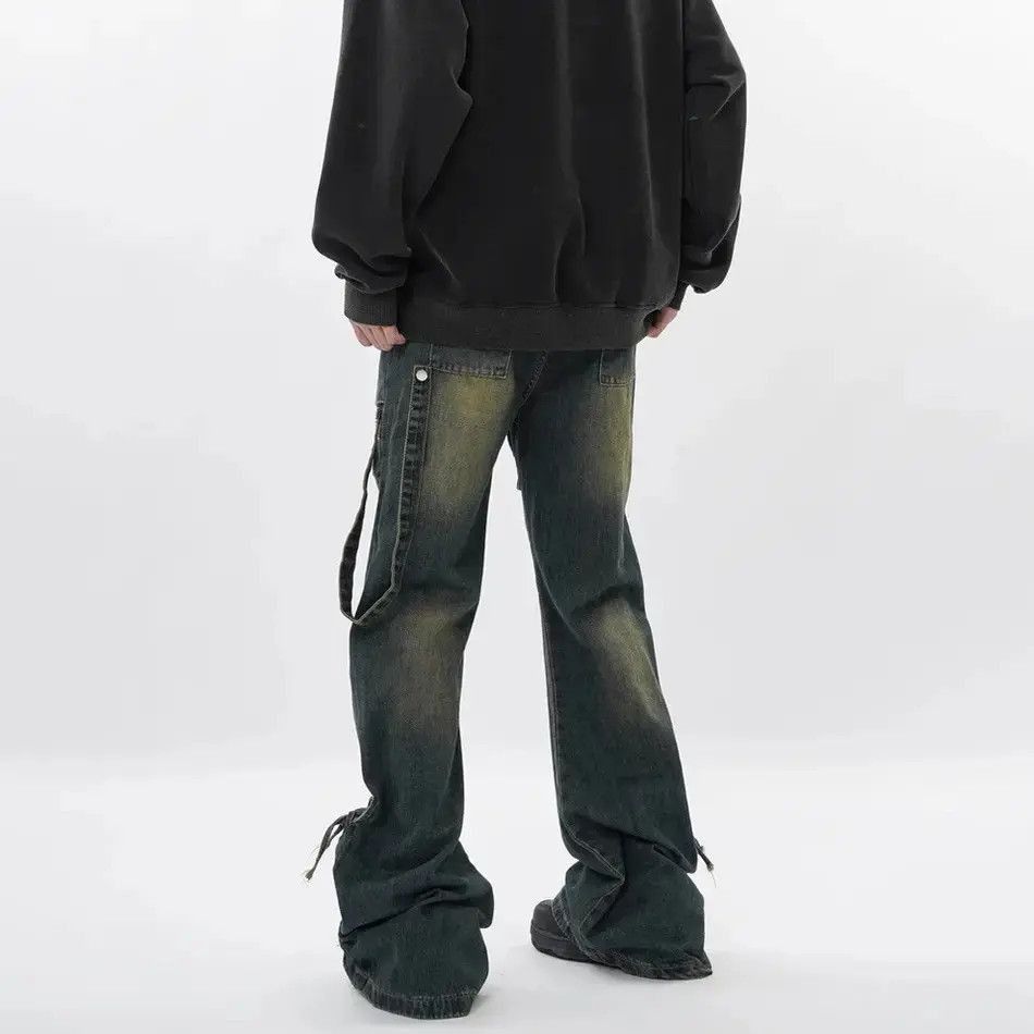 Japanese Brand Flare Jeans Men Y2k Streetwear Size US 30 / EU 46 - 4 Thumbnail