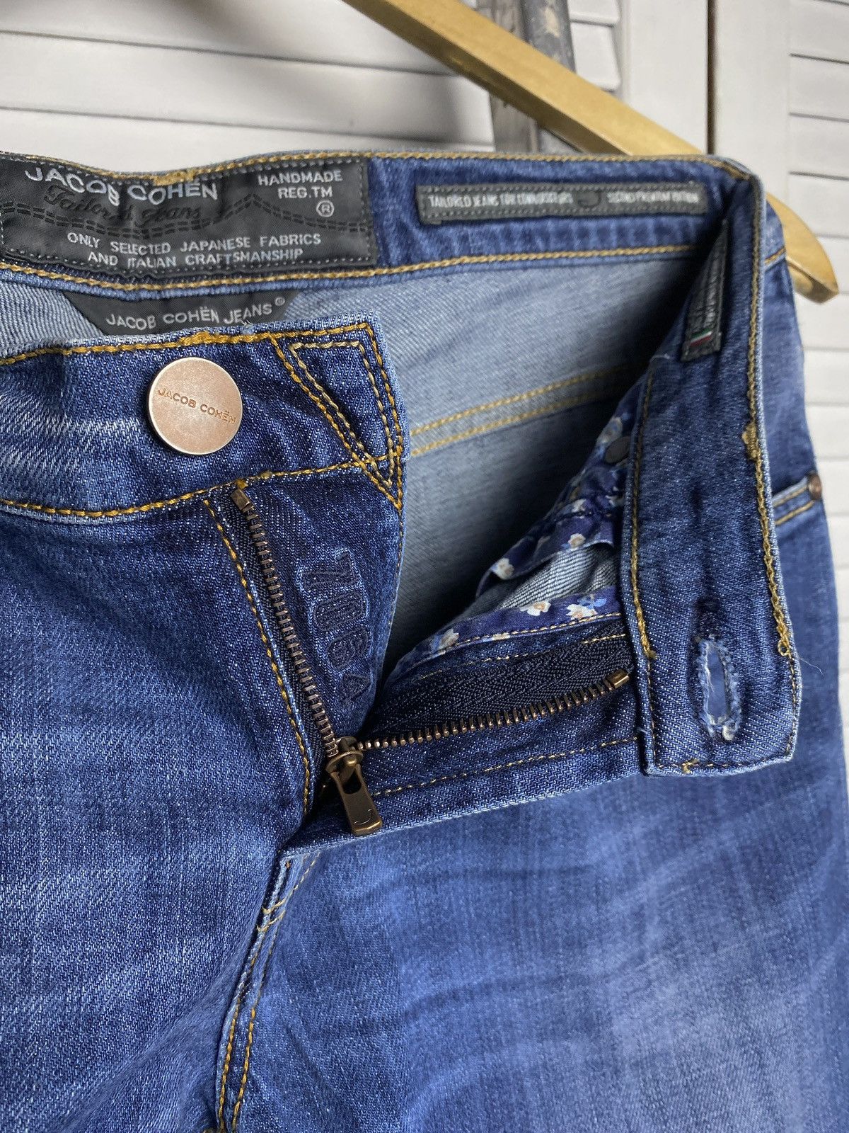 Jacob Cohen Jacob Cohen Blue Cotton Straight Leg Mid Rise Denim Jeans Size 27" / US 4 / IT 40 - 11 Thumbnail