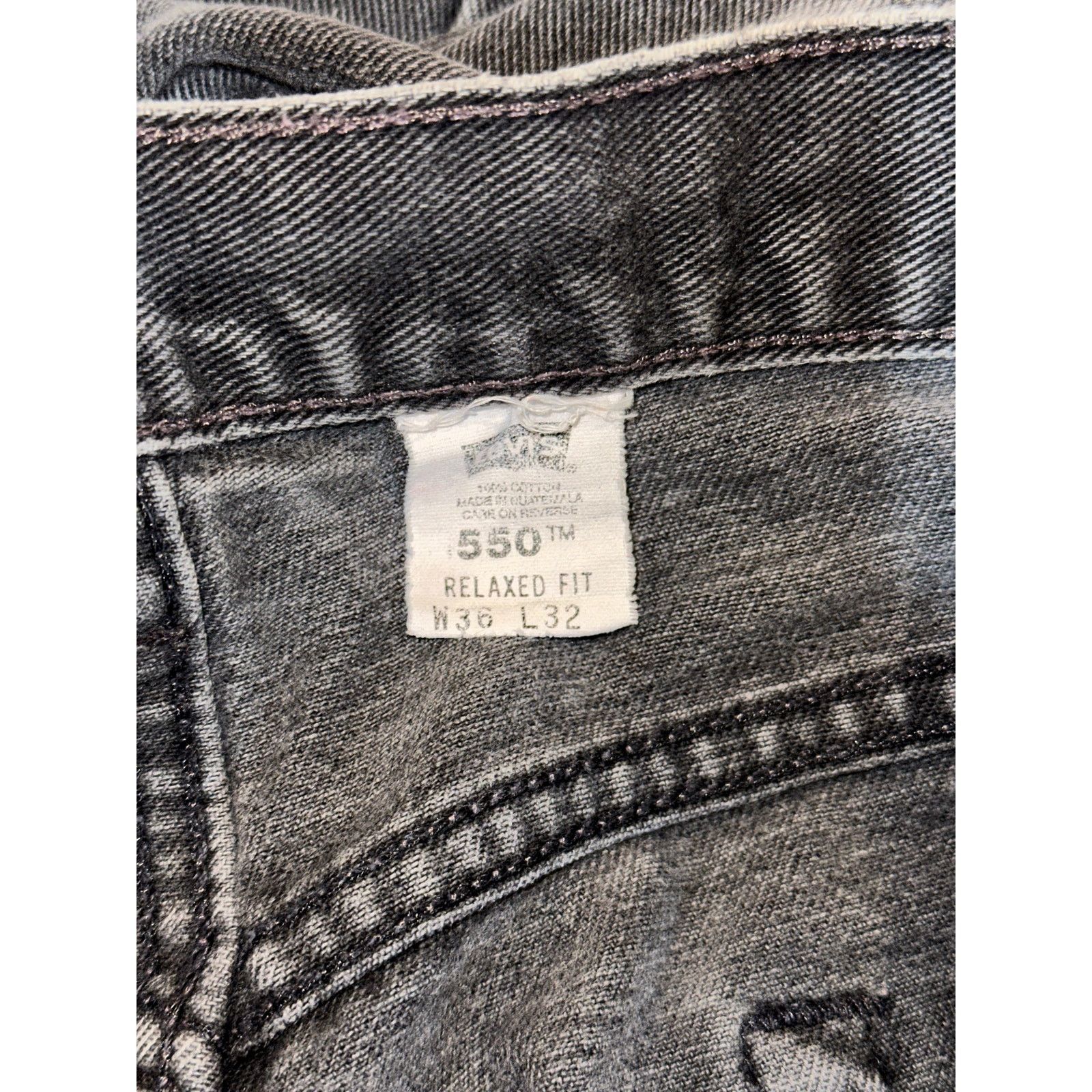 Carhartt Vintage Levi’s 550 Black Relaxed Fit Jeans Size US 36 / EU 52 - 4 Thumbnail