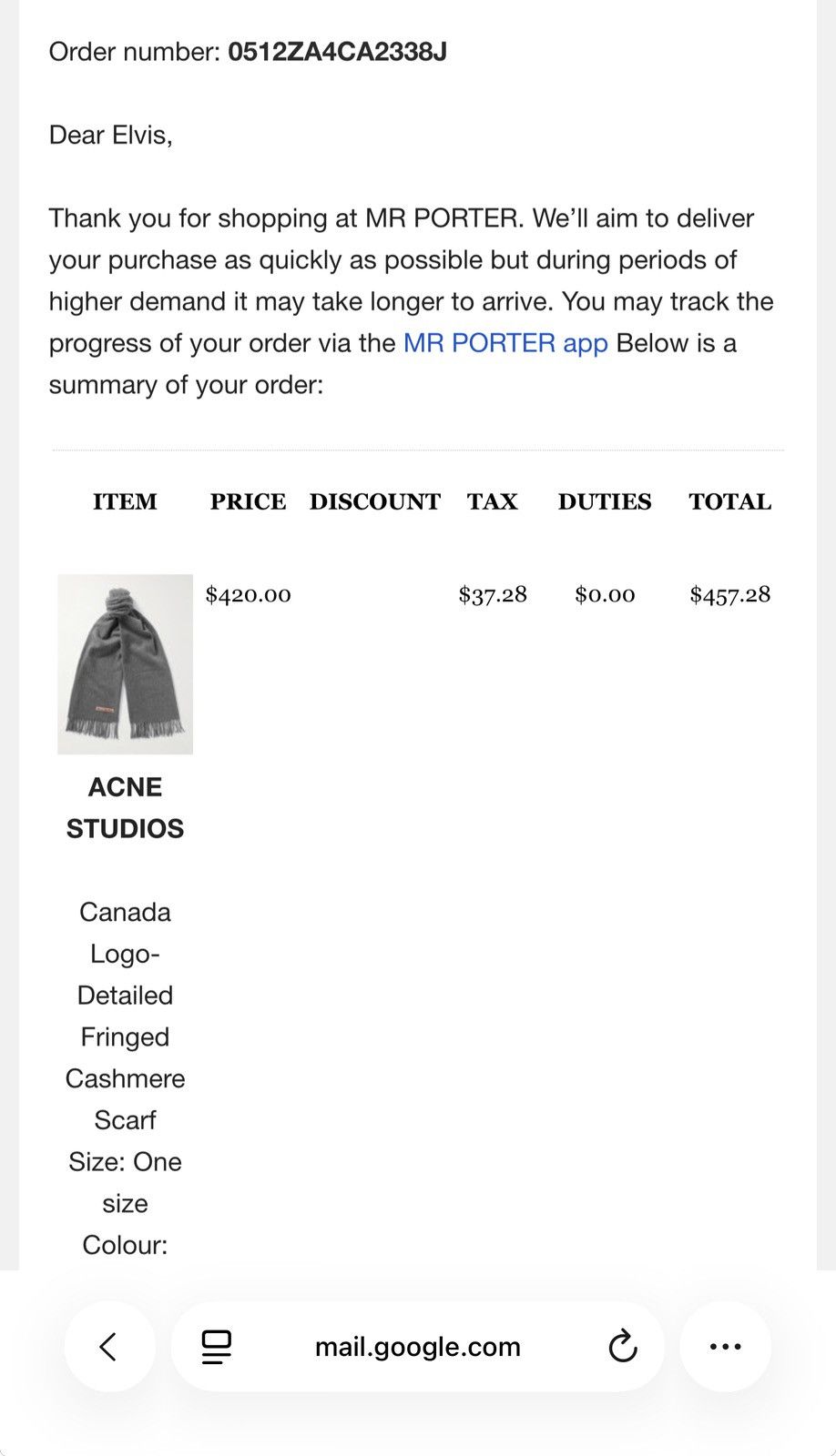 Acne Studios Cashmere Scarf Grey Acne Studios Size ONE SIZE - 7 Thumbnail