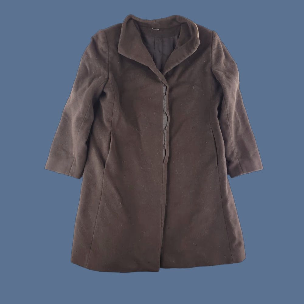 Vintage Rodel Made in Italy Coat Womens 14 Brown 100% Wool Button Trench Overcoat Size XL / US 12-14 / IT 48-50 - 1 Thumbnail