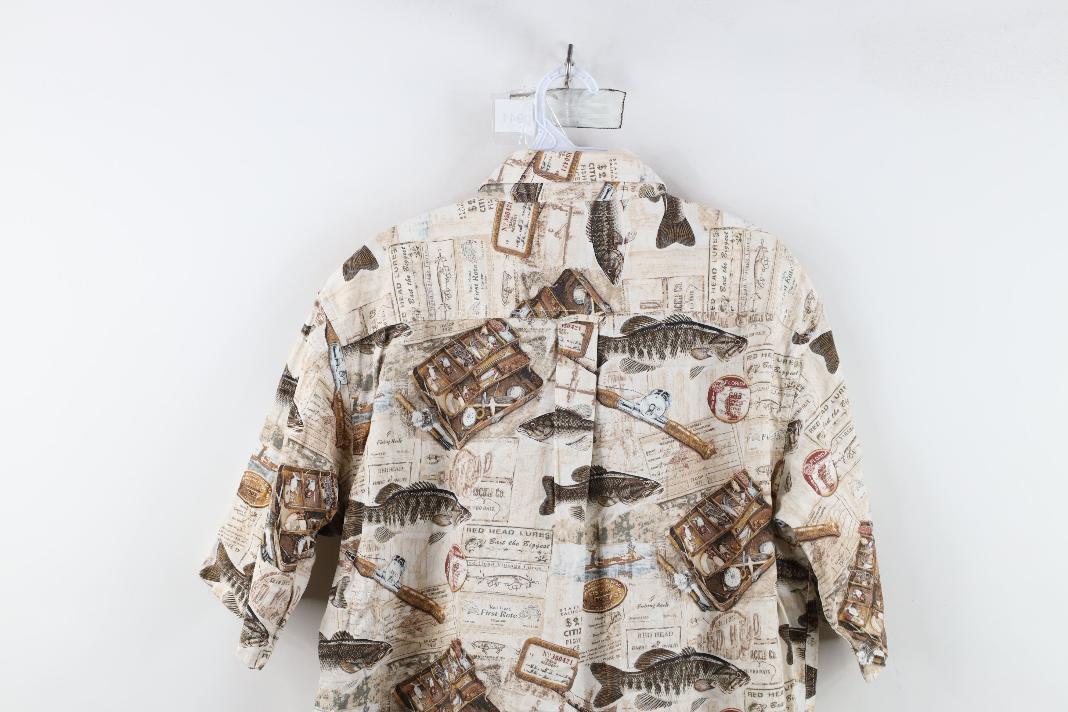 Vintage Vintage 90s Streetwear Fish All Over Print Button Down Shirt Size US L / EU 52-54 / 3 - 14 Thumbnail