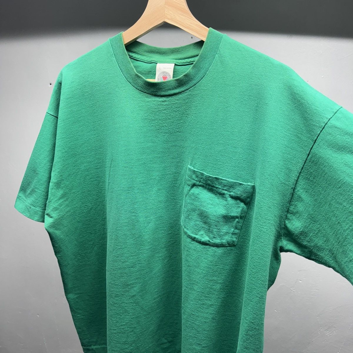 Vintage 90s Faded Green Thrashed Blank Shirt ERD Grunge Chrome Size US L / EU 52-54 / 3 - 3 Thumbnail