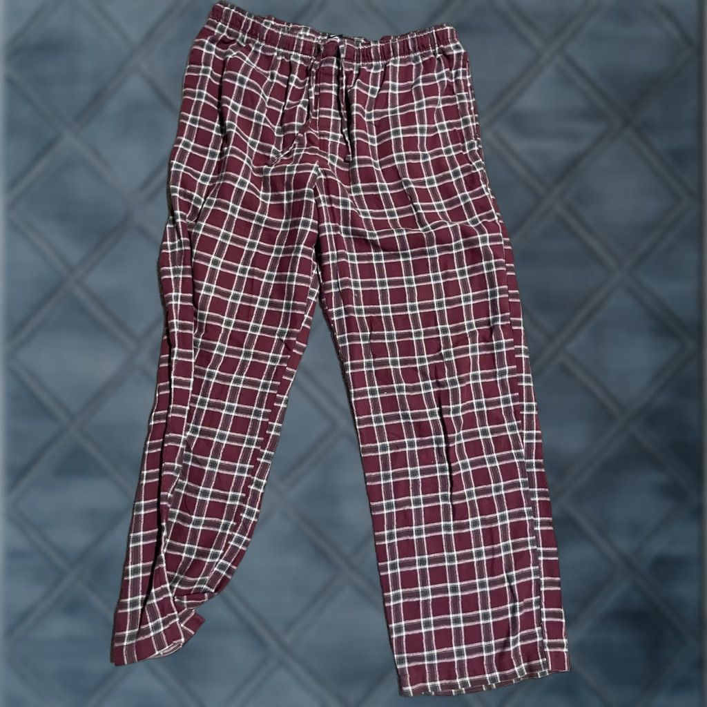 Croft & Barrow Croft & Barrow Mens Lounge Pants Maroon Plaid Size L Size US 33 - 1 Thumbnail