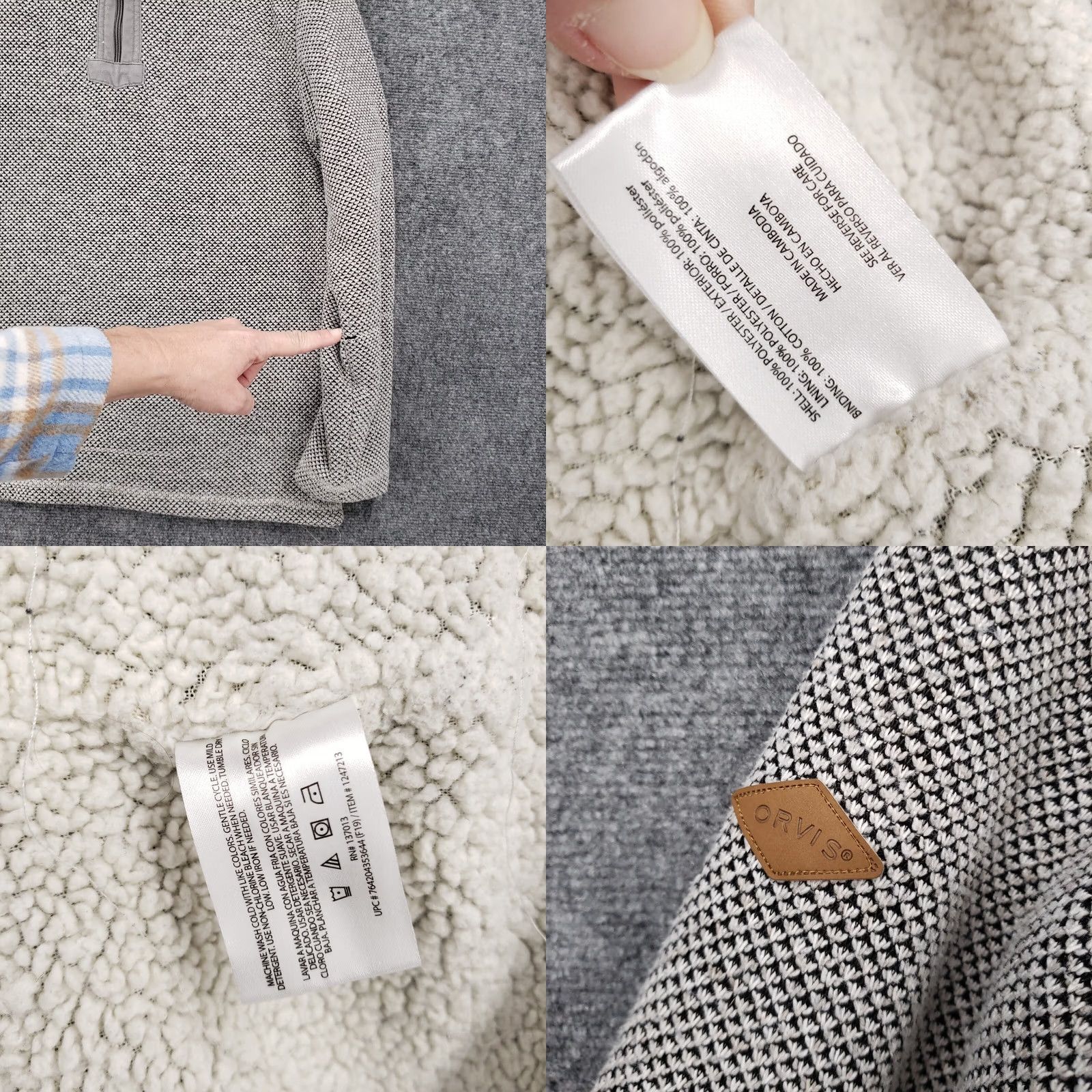 Orvis Orvis Sweater Mens M Medium Gray Sherpa Lined 1/4 Zip Pullover Mock Neck Knit Shirt Size US M / EU 48-50 / 2 - 9 Thumbnail