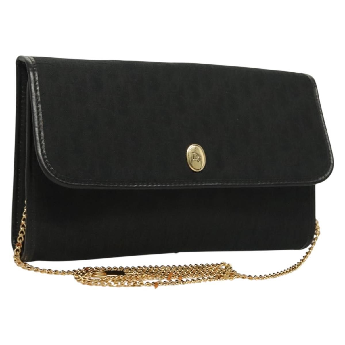 Dior DIOR Trotter Canvas Chain Shoulder Bag Black Gold Size ONE SIZE - 1 Thumbnail