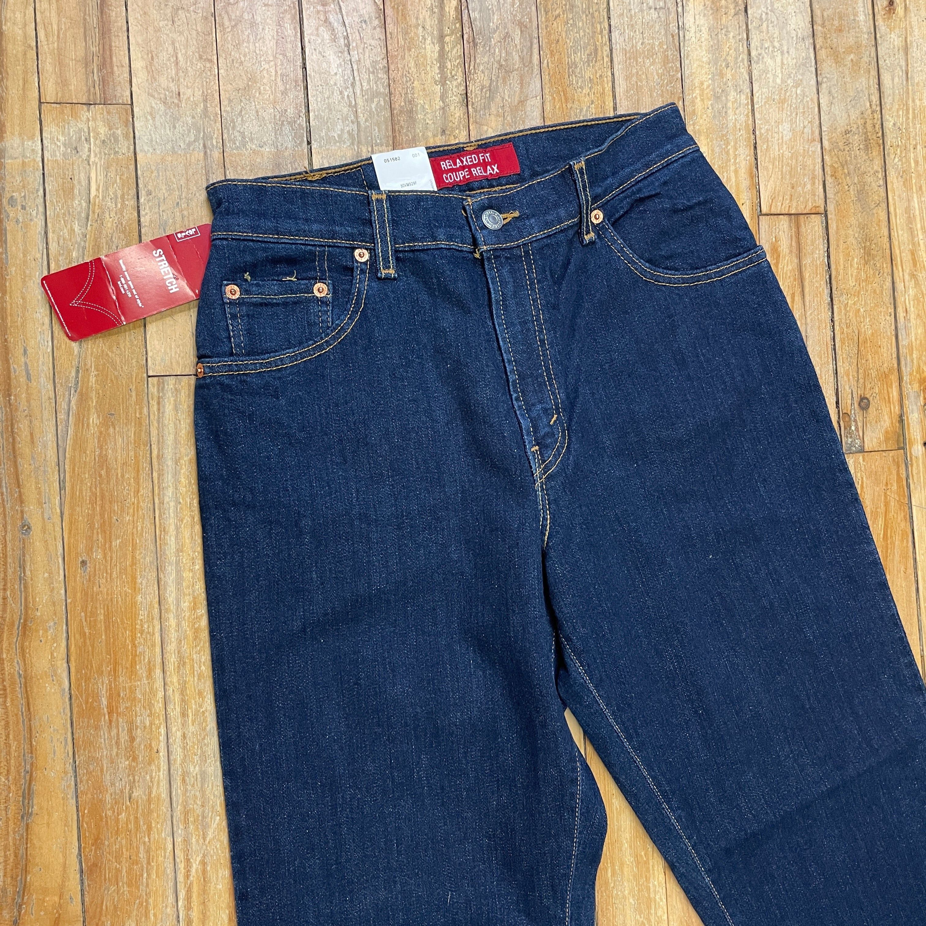 Levi's Vintage Deadstock Dark Wash Levi's Stretch Relaxed Fit 550s Made In Canada 29" Waist Size 29" - 3 Thumbnail