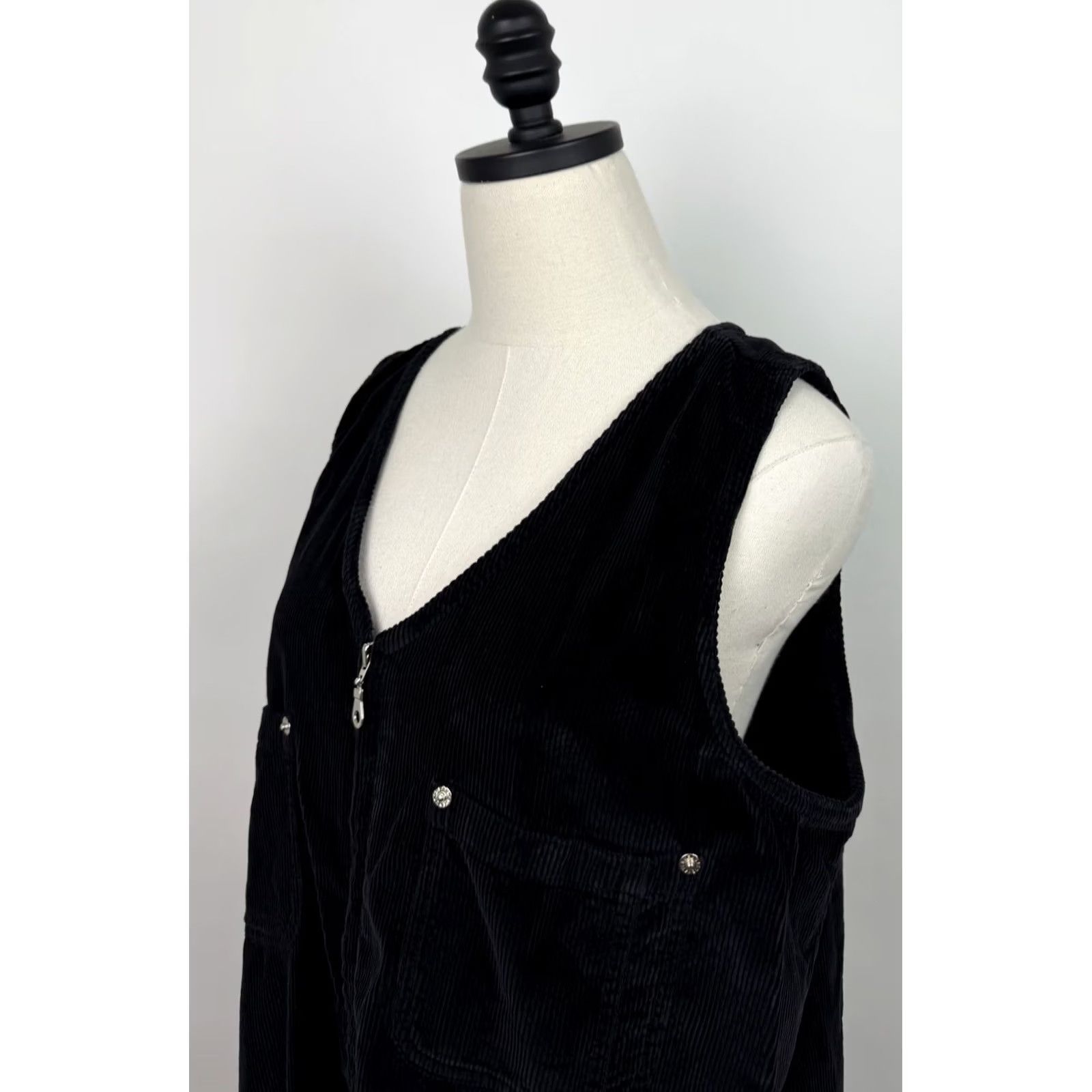 Avenue VINTAGE Avenue Maxi Dress Women XL Black Corduroy Full Zip 90s Y2K Vintage Dress Size XL / US 12-14 / IT 48-50 - 7 Thumbnail