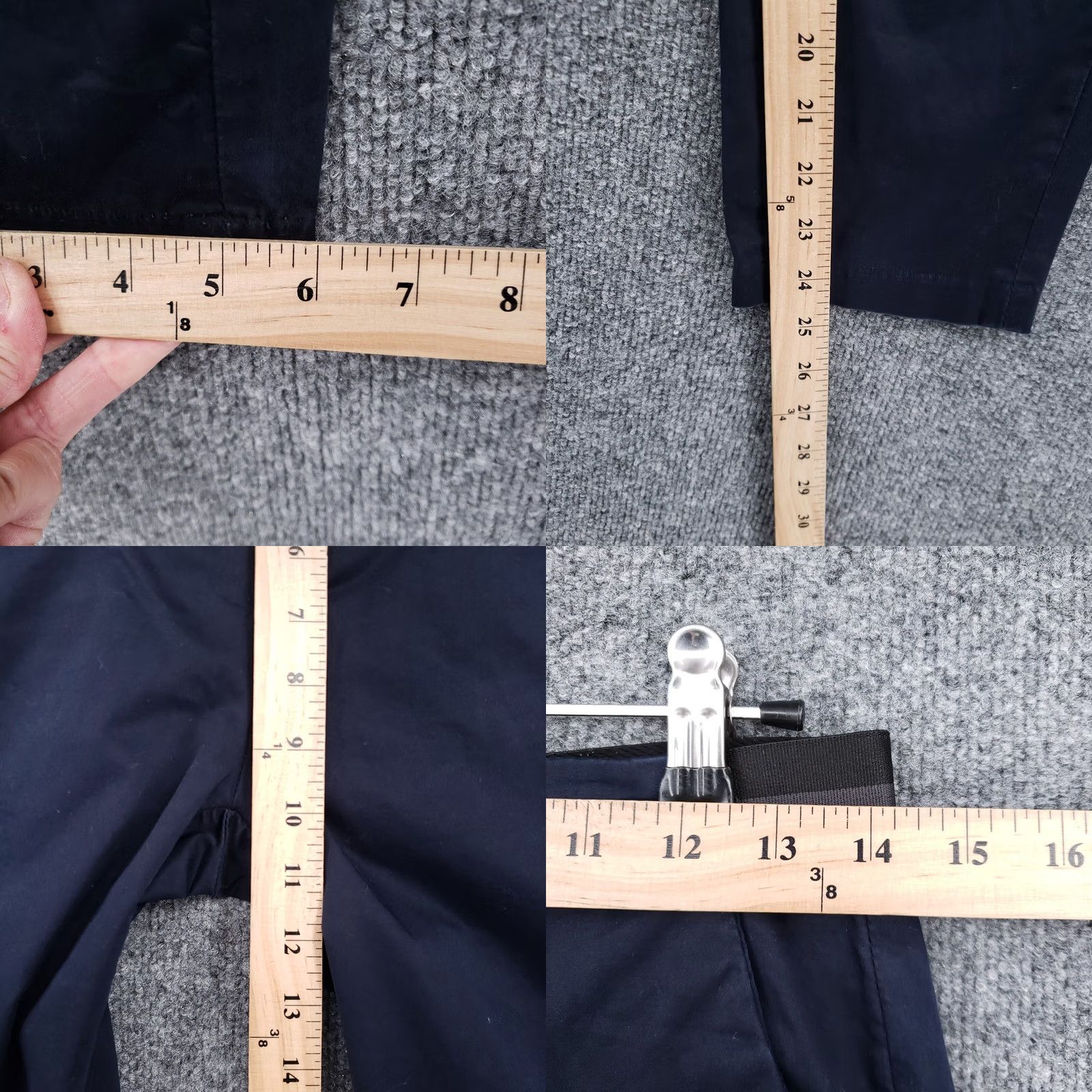 Vintage Pull&Bear Pants Womens S Small Blue Chino Mid Rise Tapered Cropped Flat Front Regular Waist 28in Inseam 24.5in Zip Pockets Size 28" / US 6 / IT 42 - 8 Thumbnail
