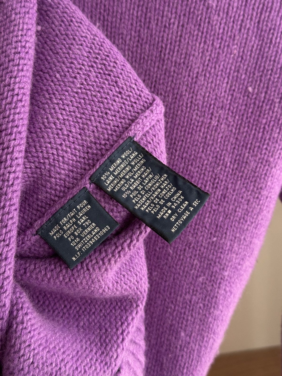 Polo Ralph Lauren × Ralph Lauren × Vintage Vintage Ralph Lauren W' Merino Wool Purple Sweater Size S / US 4 / IT 40 - 7 Thumbnail