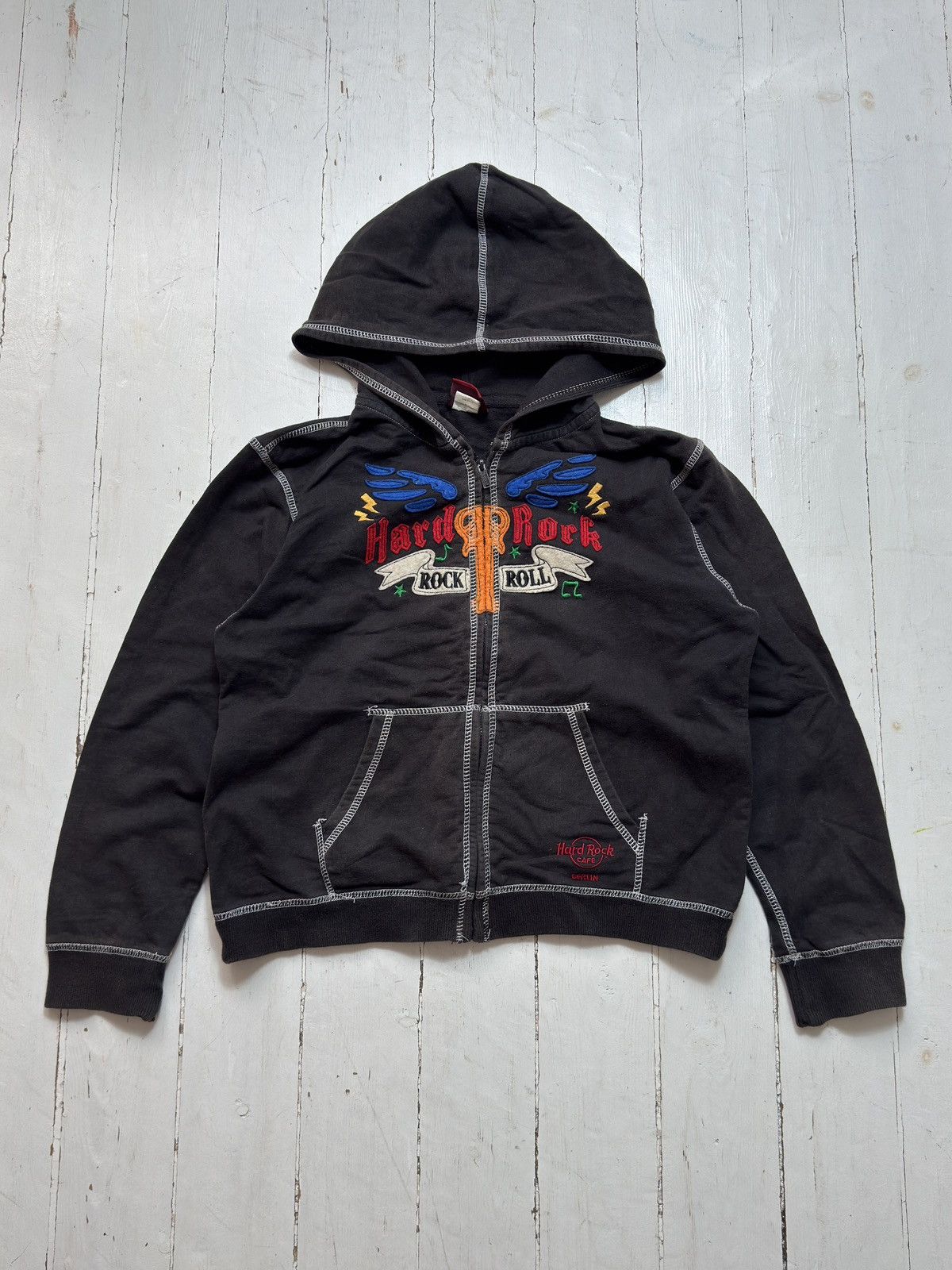 Hard Rock Cafe VINTAGE HARD ROCK 2000s CROPPED ZIP UP SWEATSHIRT Size XS / US 0-2 / IT 36-38 - 1 Thumbnail