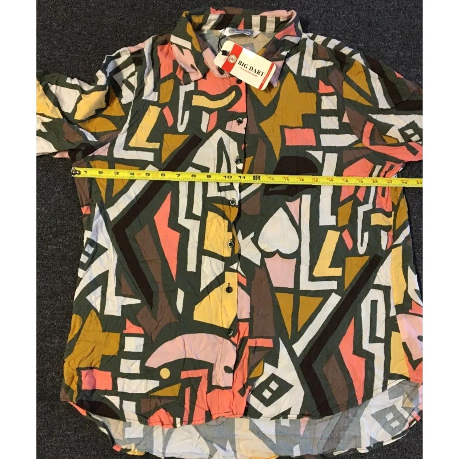 Vintage VINTAGE 90s Abstract Art All Over Print Shirt XL Women Brown Vaporwave Grunge Picasso Beach Surf Skate 80s Misc Size XL / US 12-14 / IT 48-50 - 5 Thumbnail