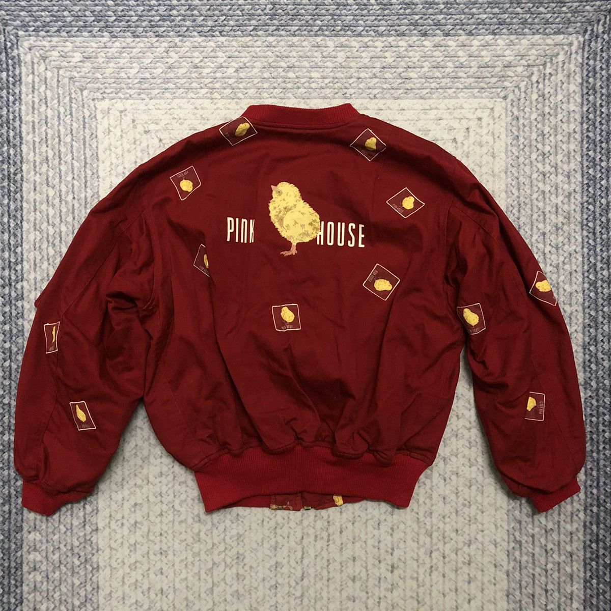 Japanese Brand × Pink House × Vintage Rare Vintage Pink House ‘Chick’ Monogram Bomber Jacket Size US L / EU 52-54 / 3 - 5 Thumbnail
