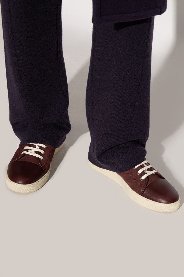 Lanvin o1w1db11124 Nappa Cap Toe Sneakers in Burgundy Size US 7 / EU 40 - 2 Thumbnail