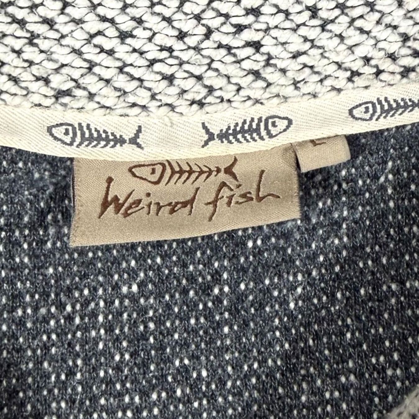 Vintage Weird Fish Embroidered Mini Logo Grey Macaroni Knit 1/4 Zip Sweatshirt Large Size US L / EU 52-54 / 3 - 3 Thumbnail