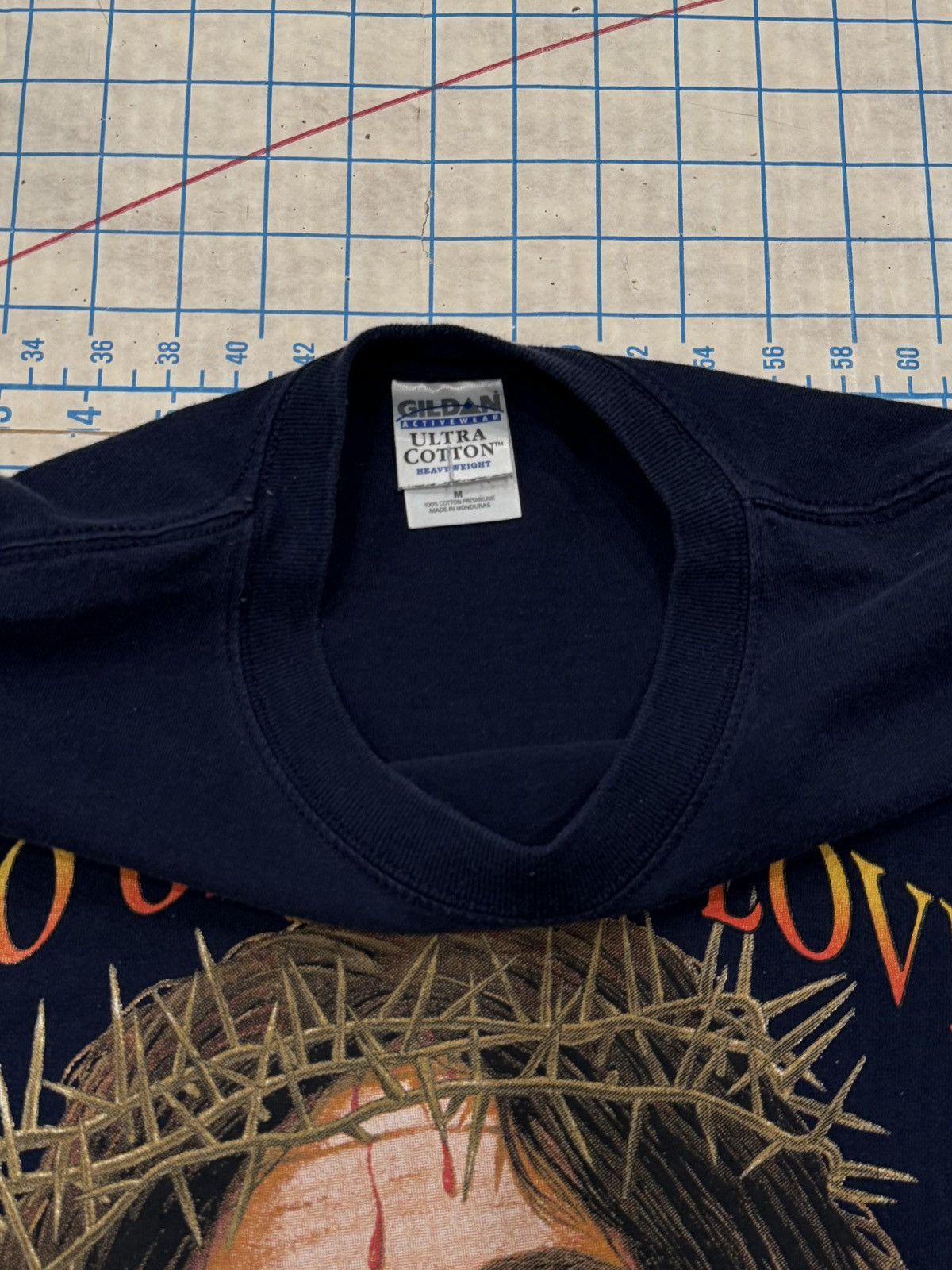 Vintage Vintage No Greater Love Jesus Tee Navy Blue Size Medium Size US M / EU 48-50 / 2 - 5 Thumbnail