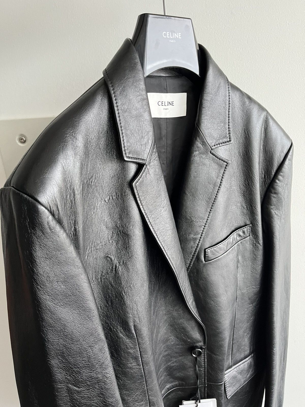 Celine × Hedi Slimane $6k Value Celine Paris Leather Blazer by Hedi Slimane Size 54R - 9 Thumbnail