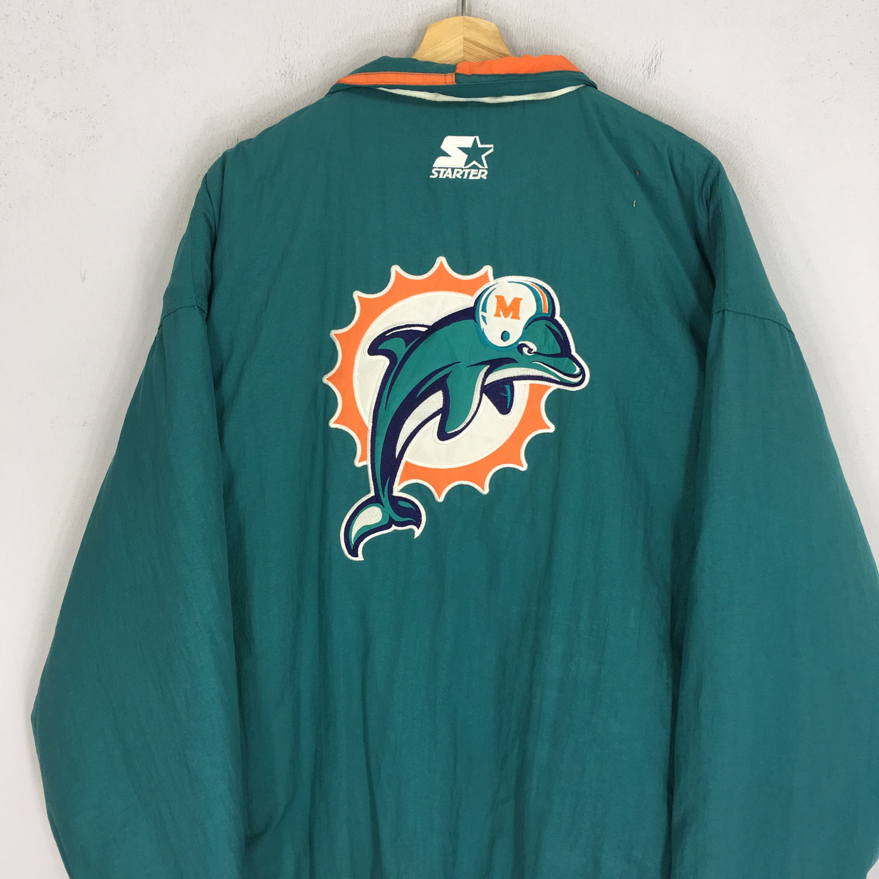 NFL Vintage Starter Miami Dolphins Green Sport Team Jacket Size US L / EU 52-54 / 3 - 5 Thumbnail