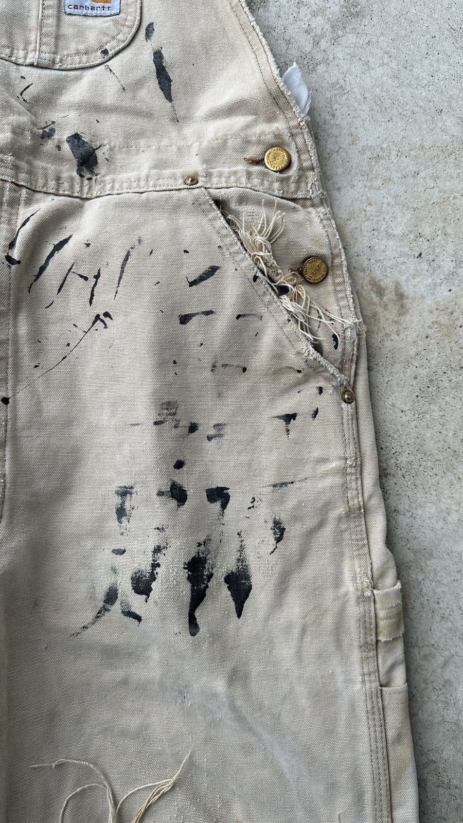 Carhartt Carhartt 1989 Painter Trashed Farmer Bib Overall Size US 39 - 6 Thumbnail