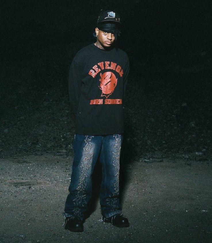 image of Revenge Born Sinners Long Sleeve Tee Black, Men's (Size Medium)