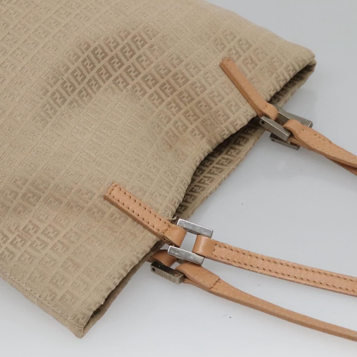 Fendi FENDI Zucchino Canvas Hand Bag Nylon Beige Silver Size ONE SIZE - 6 Thumbnail