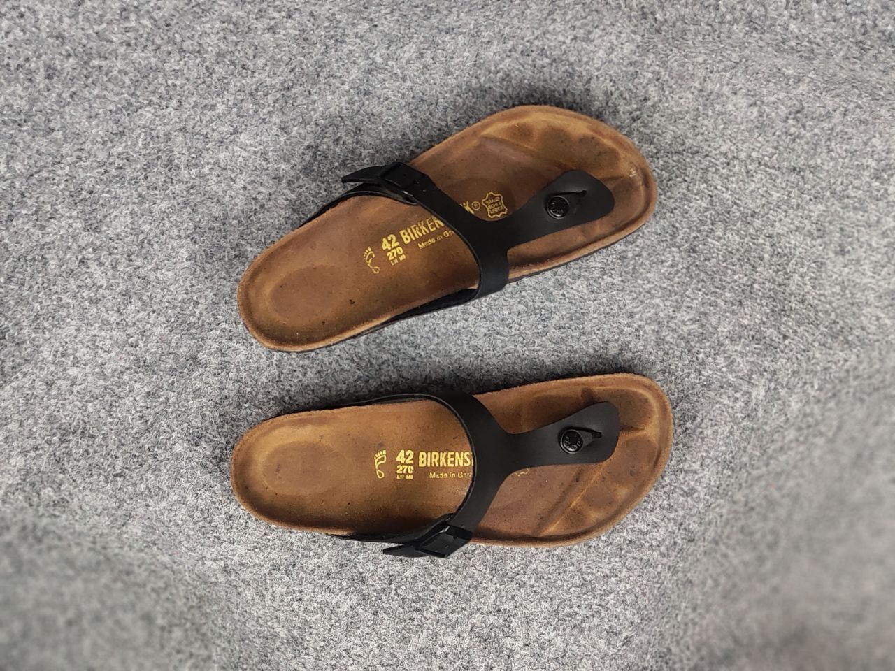 Birkenstock Birkenstock Gizeh Birko-Flor Sandal Leather Black Shoes Size US 9 / EU 42 - 5 Thumbnail