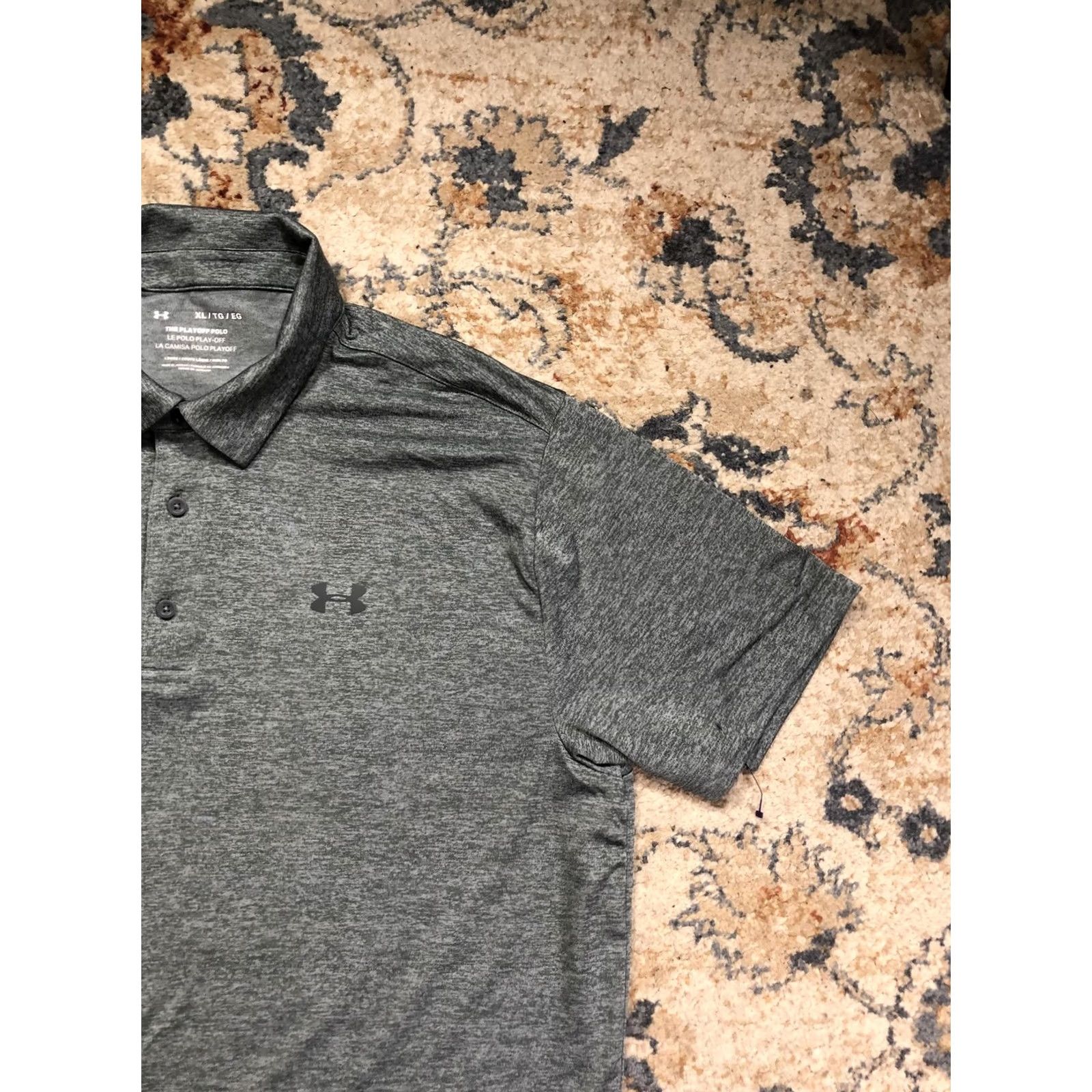Under Armour Under Armour Polo Shirt Mens XL Gray Heather Short Sleeve Golf Performance Loose Fit Size US XL / EU 56 / 4 - 4 Thumbnail