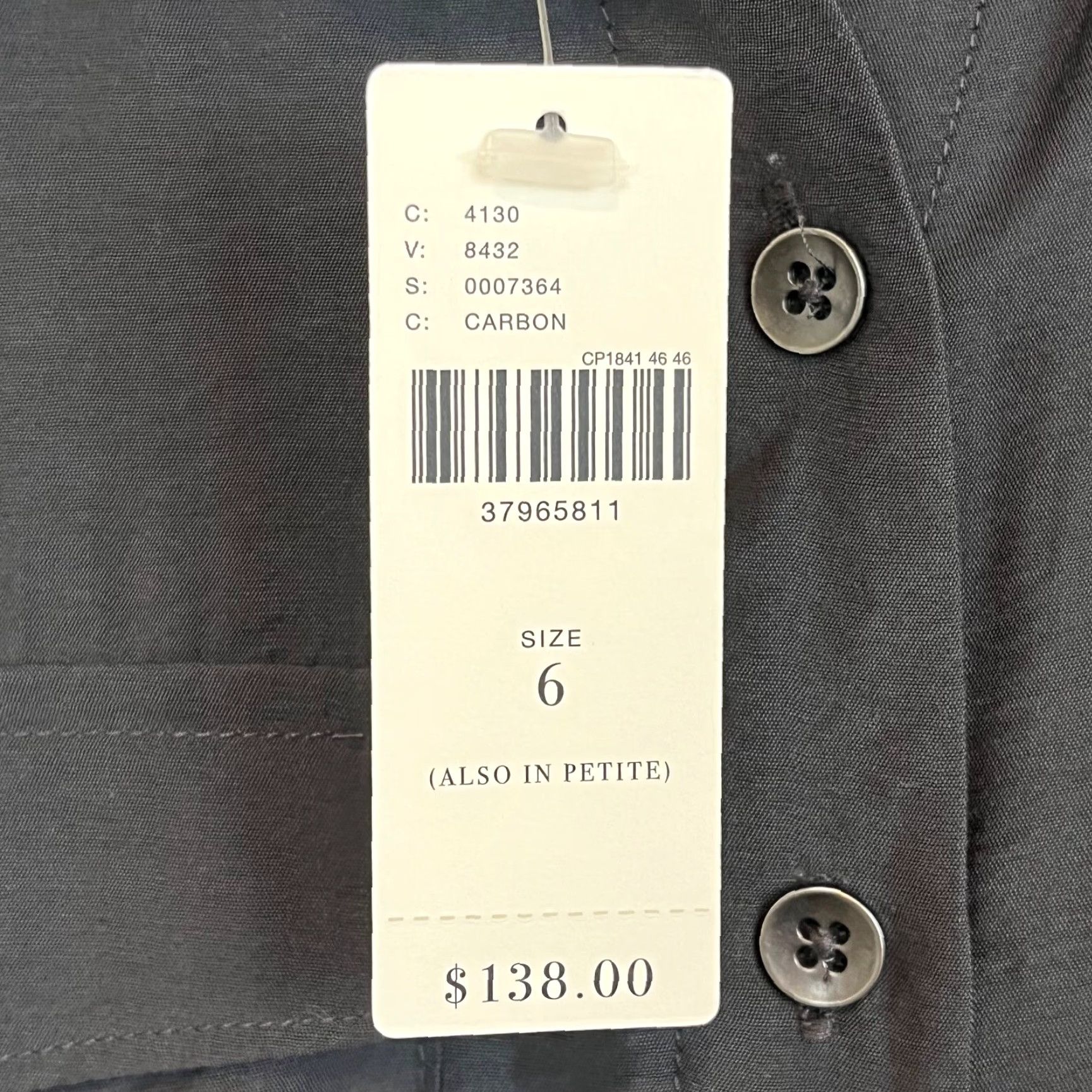 Vintage Maeve Dress Womens Size 6 Carbon Gray Jemima Utility Drawstring Midi Shirt NEW Size M / US 6-8 / IT 42-44 - 3 Thumbnail