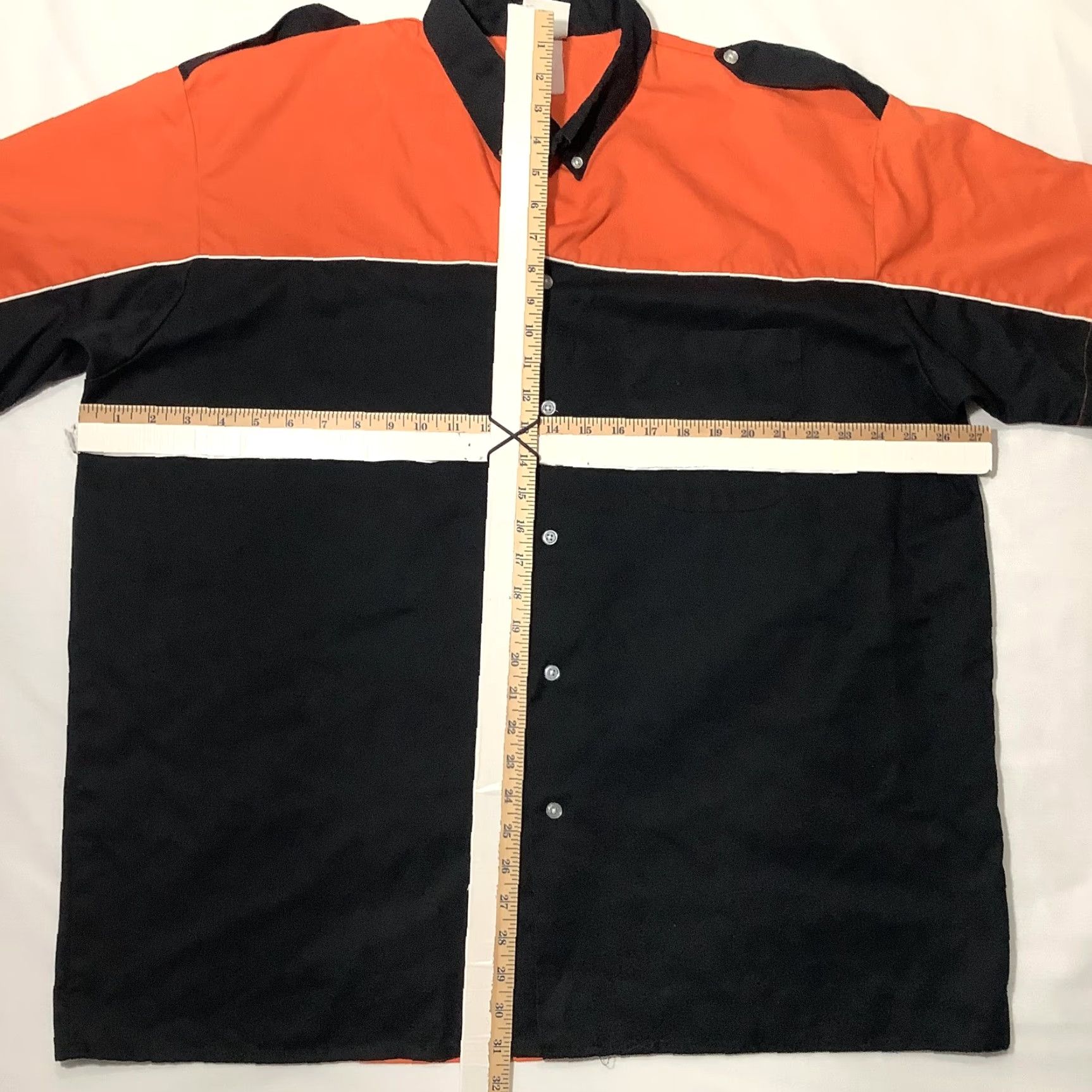 Speedo VINTAGE Speed Zone Race Gear Shirt Mens 2XL Orange Black Pit Crew Racing Button Front Shirt Size US XXL / EU 58 / 5 - 5 Thumbnail