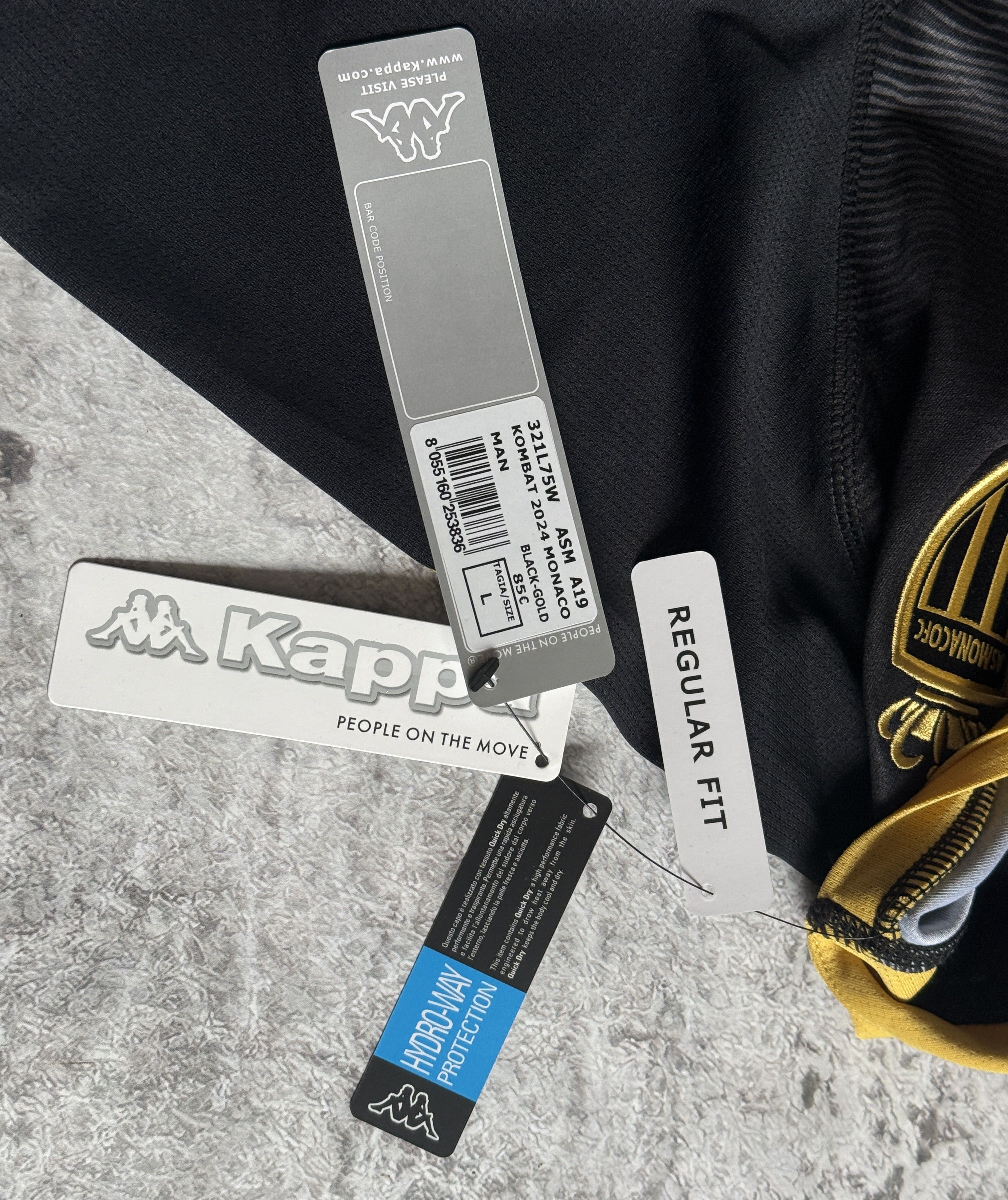 Kappa AS Monaco 2023/2024 Away Jersey Shirt Black Gold Kappa L Size US L / EU 52-54 / 3 - 4 Thumbnail