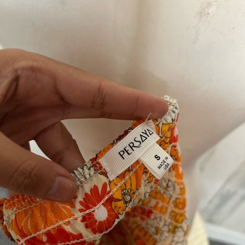 Other Persaya Floral Print Crop Top Orange White Small Size S / US 4 / IT 40 - 3 Thumbnail