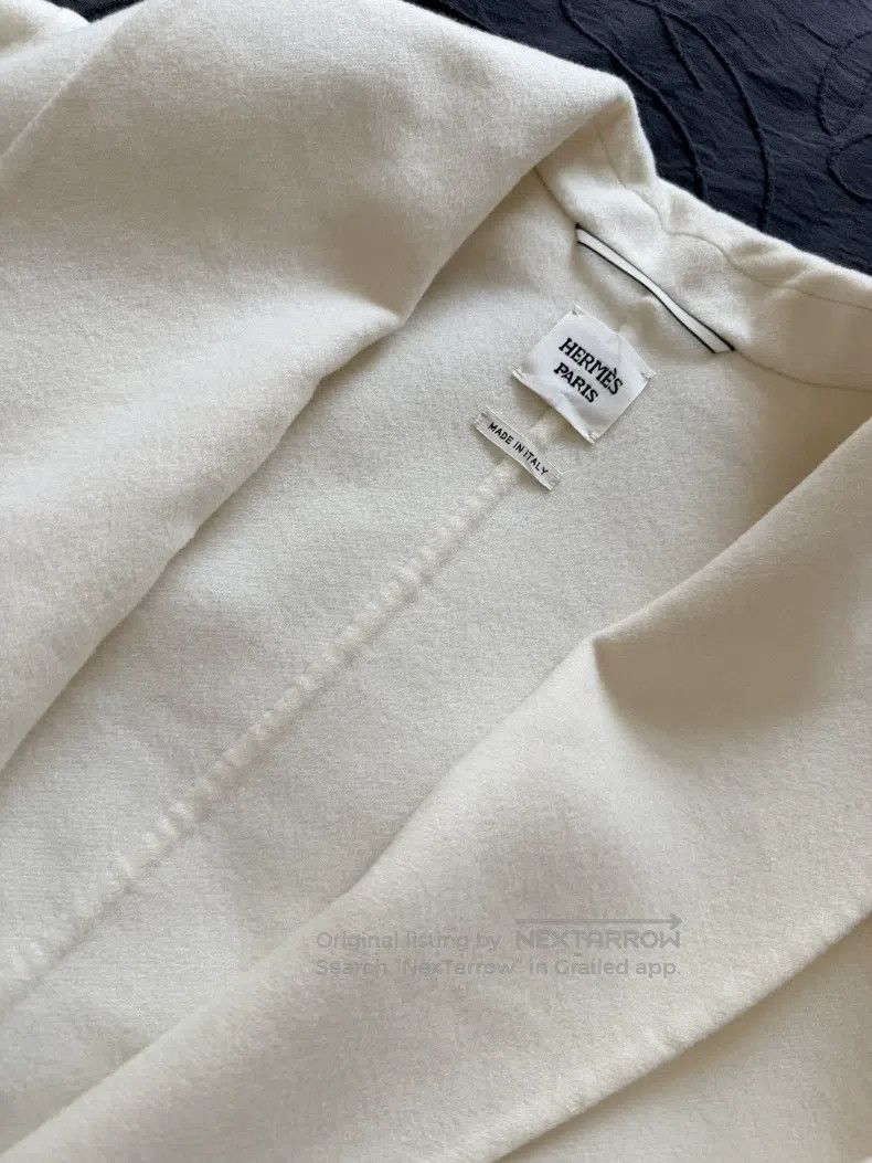 Hermes Hermes Cream-colored cashmere coat Size XS / US 0-2 / IT 36-38 - 4 Thumbnail