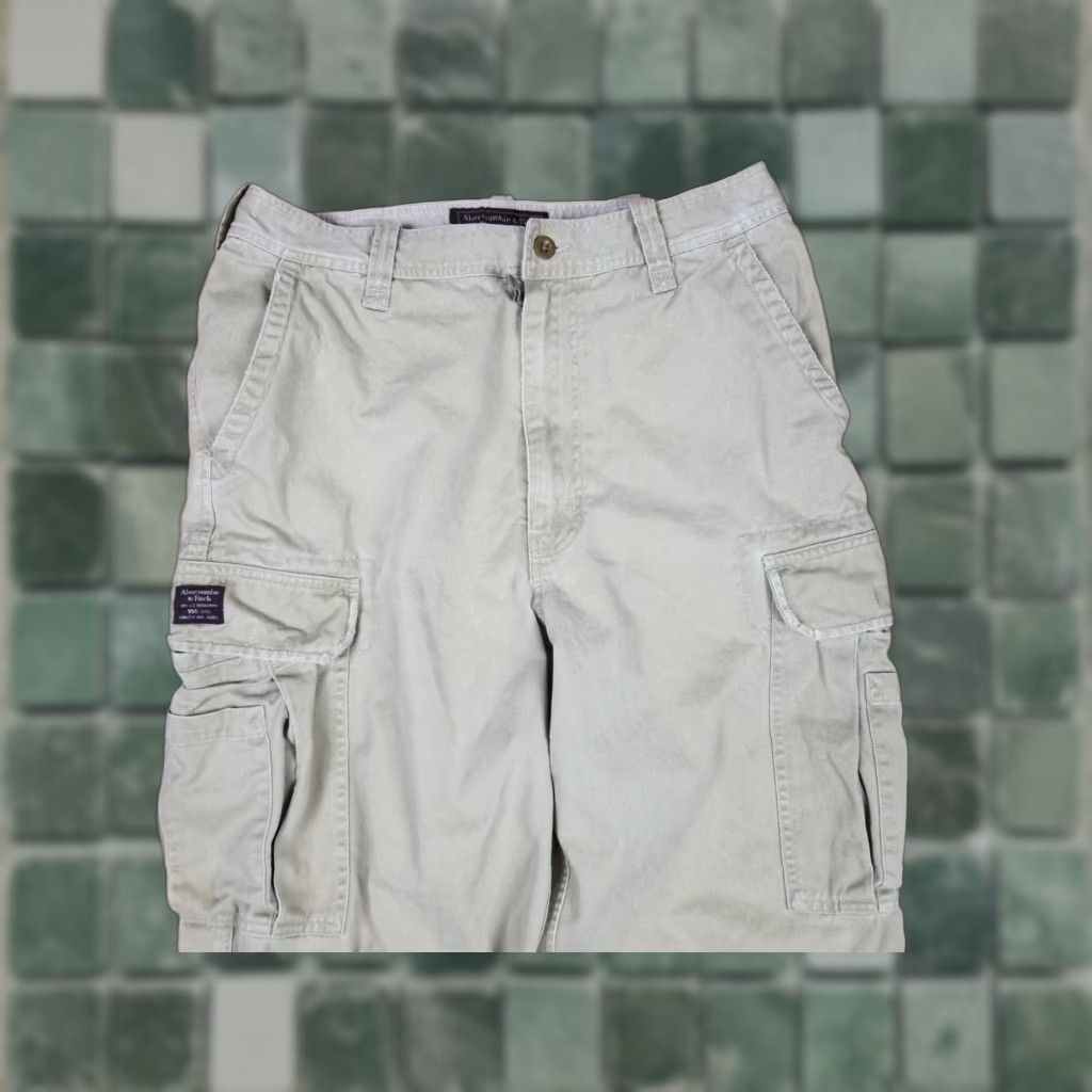 Abercrombie & Fitch VINTAGE Abercrombie & Fitch BROWN COTTON CARGO PANTS 31L Men Regular 32x31 42 INSEAM 31 INCH 90's Hip Hop Baggy Style Cargo Pants Mens Size US 31 - 1 Thumbnail