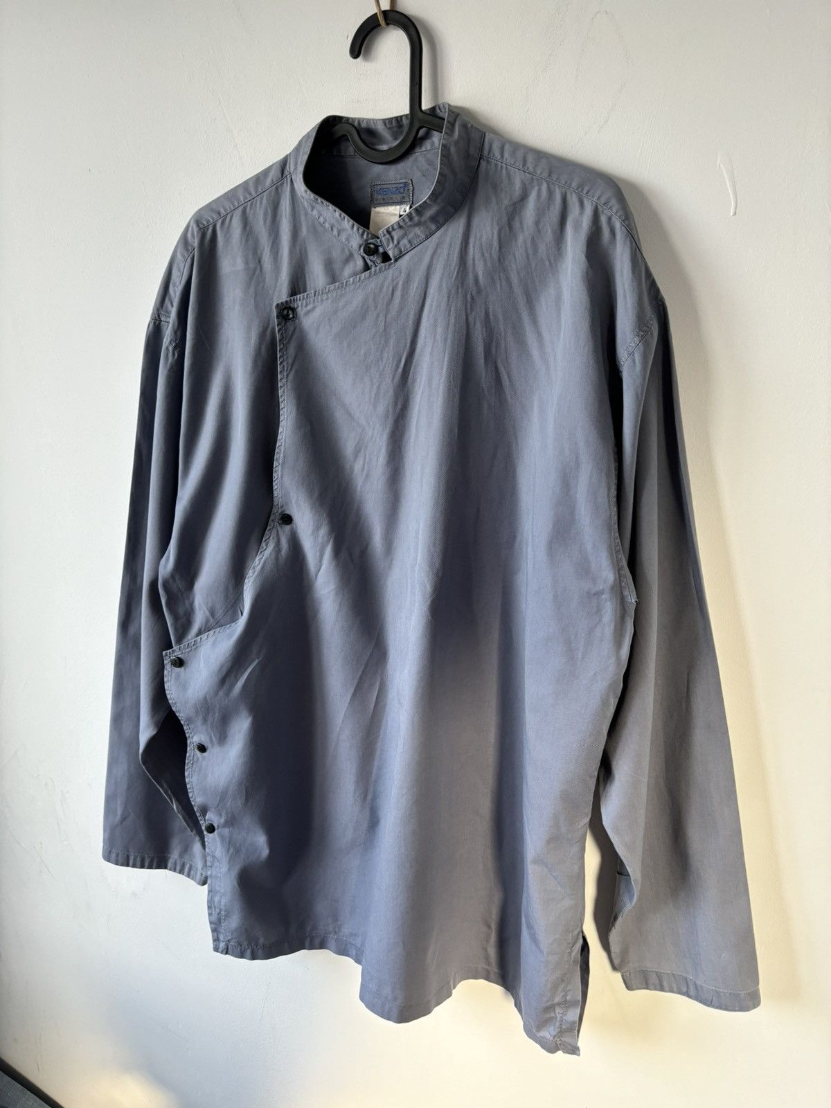 Japanese Brand × Kenzo × Vintage Vintage Kenzo Runway Collarless Side Button Shirt Size US XL / EU 56 / 4 - 6 Thumbnail
