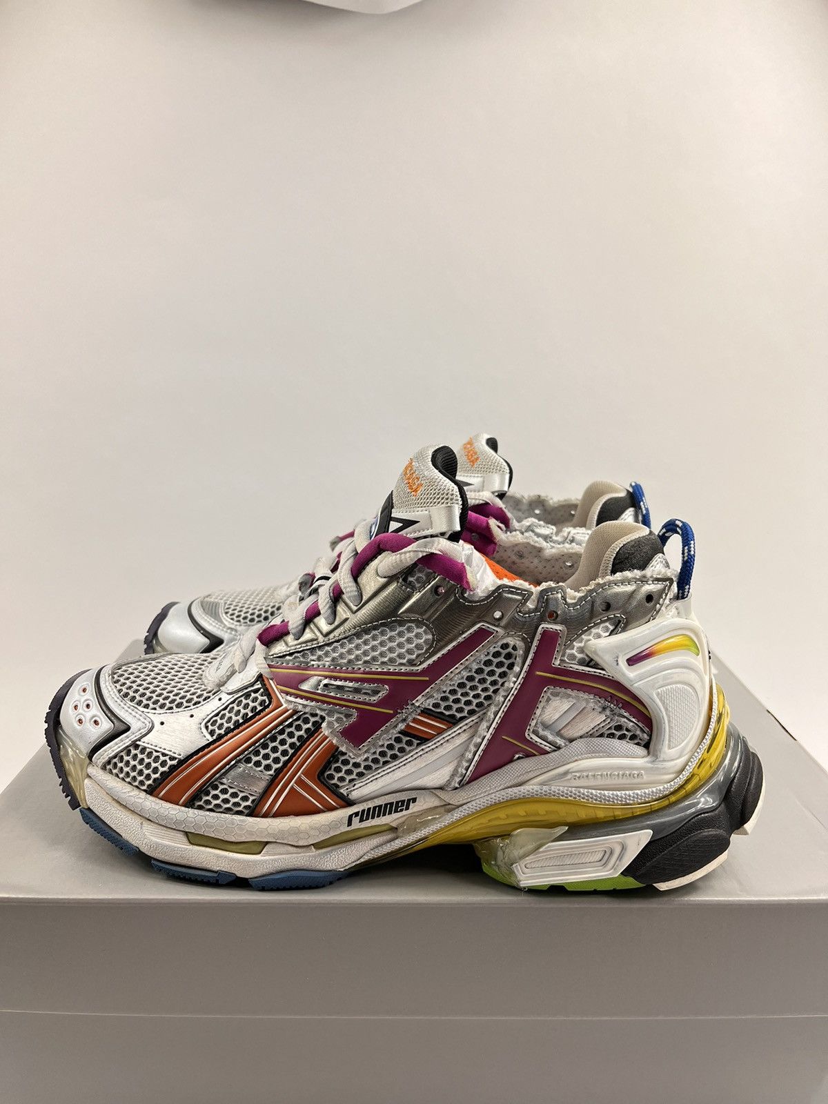 Balenciaga RUNNER MESH MULTICOLOUR SNEAKERS Size US 9 / EU 42 - 2 Thumbnail