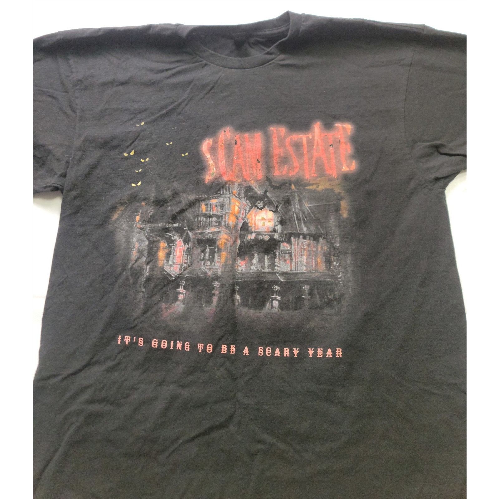 Tultex Vintage "Scam Estate" Men's Black XL T-Shirt Graphic Print Size US XL / EU 56 / 4 - 2 Thumbnail