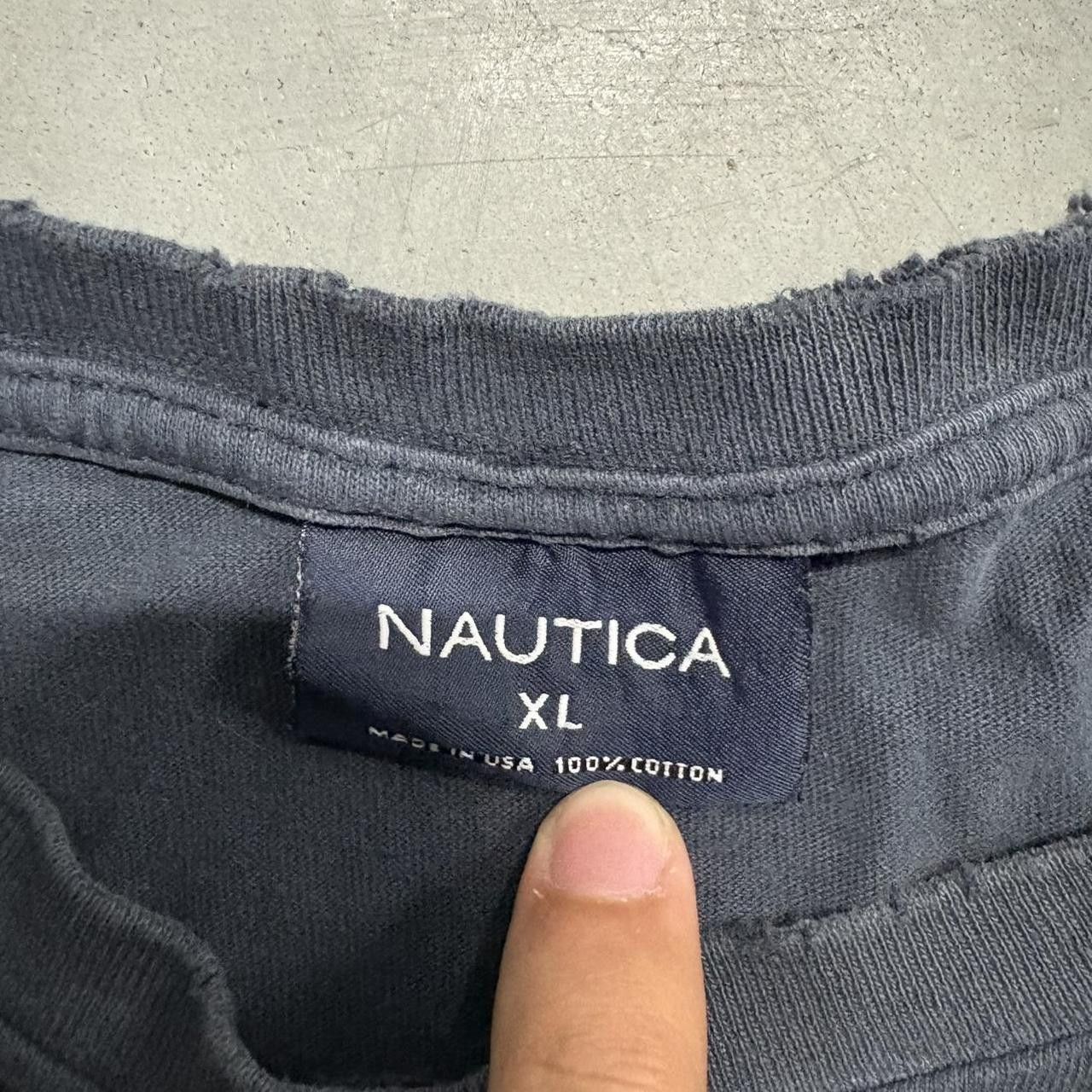 Nautica Crazy Vintage Y2K/2000s Nautica Grunge Faded T-Shirt! Size US XL / EU 56 / 4 - 4 Thumbnail