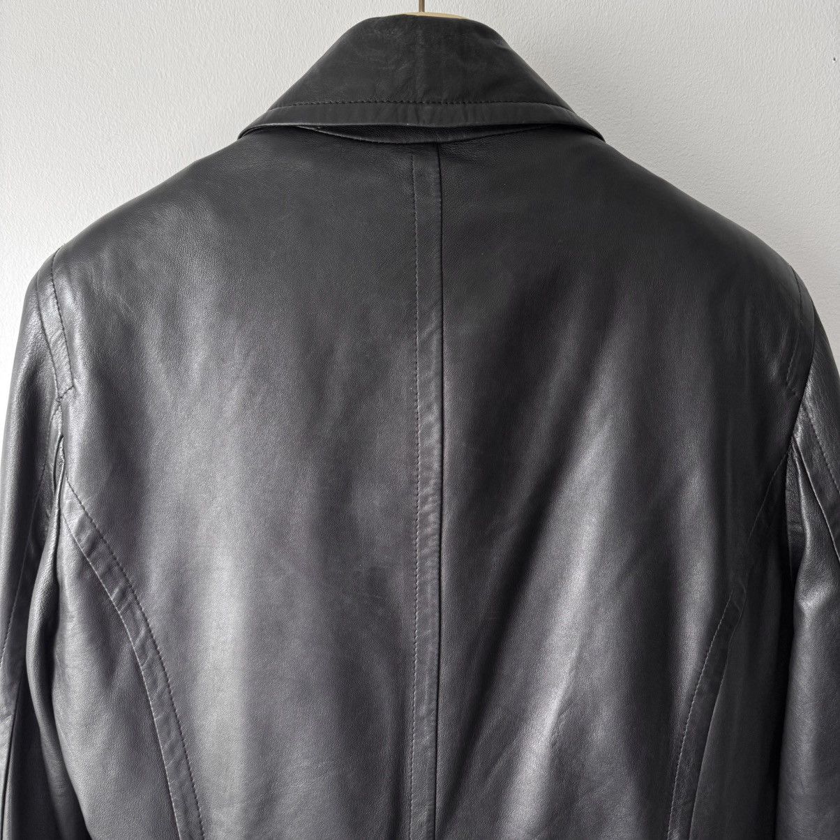 Gucci Gucci Tom Ford FW1996 Double Breasted Lined Leather Peacoat Size US M / EU 48-50 / 2 - 9 Thumbnail