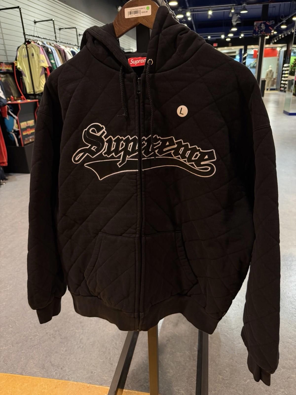 Supreme Supreme Large Quilted Zip Sweatshirt Tackle Twill Logo Black Size US L / EU 52-54 / 3 - 2 Thumbnail