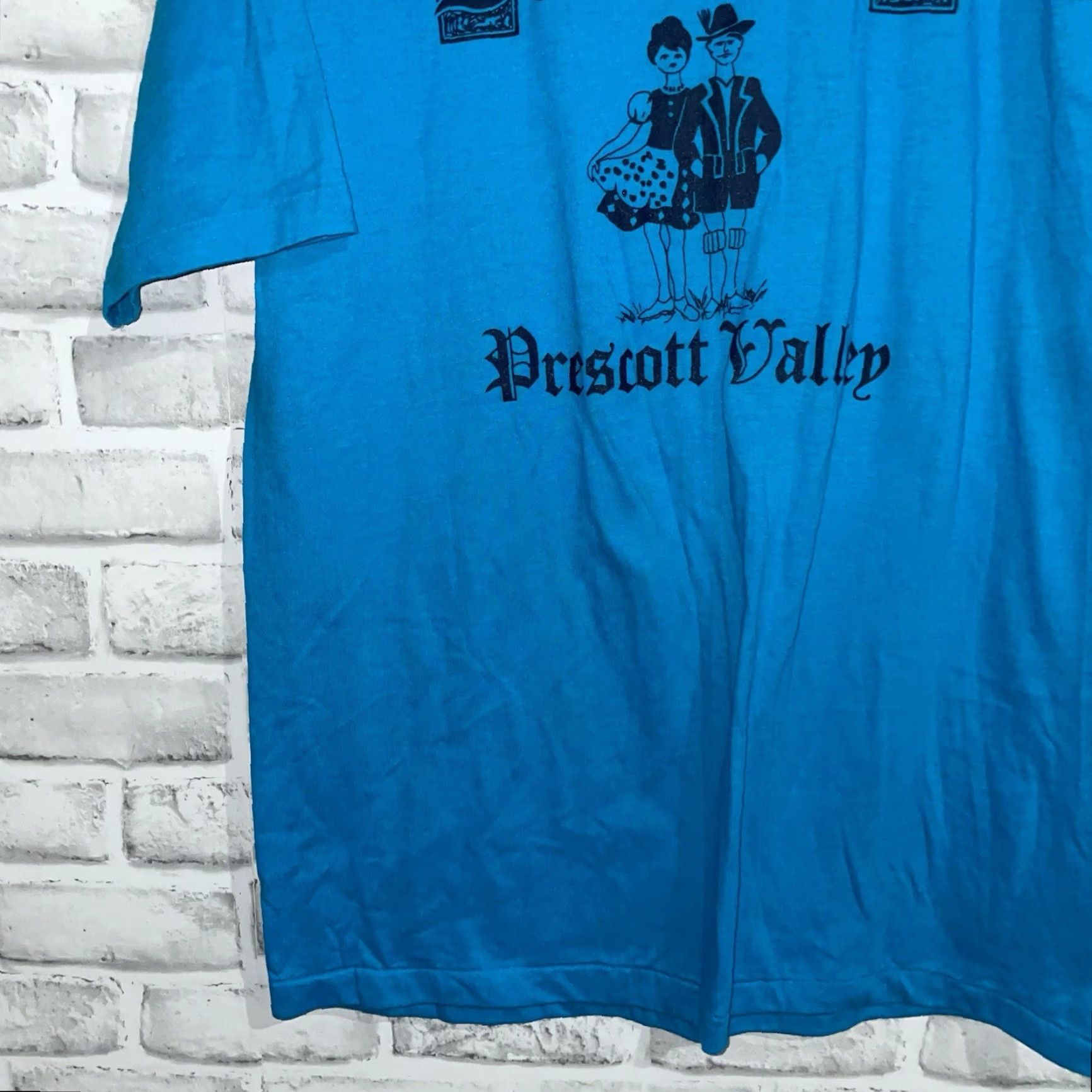 Hanes VINTAGE Hanes T-Shirt Blue Oktoberfest Prescott Valley USA Mens L Single Stitch Shirt Size US L / EU 52-54 / 3 - 3 Thumbnail