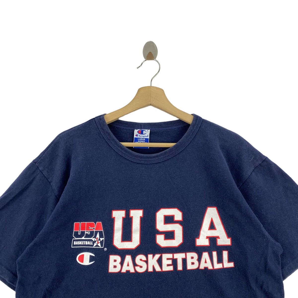 Champion × Vintage Vintage 90s CHAMPION x USA BASKETBALL Big Print Blue Short Size US L / EU 52-54 / 3 - 2 Thumbnail