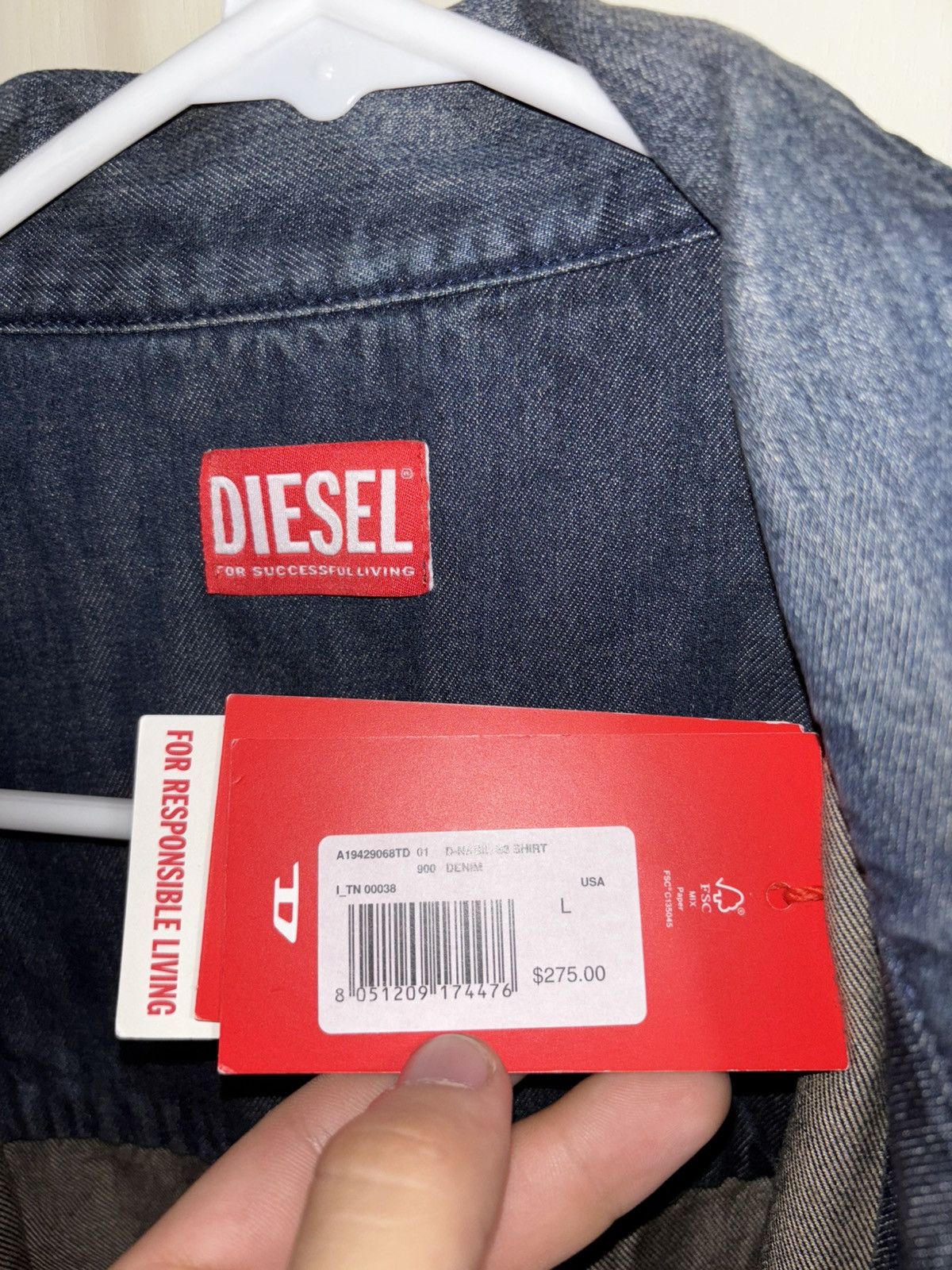 Diesel Diesel Denim shirt Size US L / EU 52-54 / 3 - 3 Thumbnail