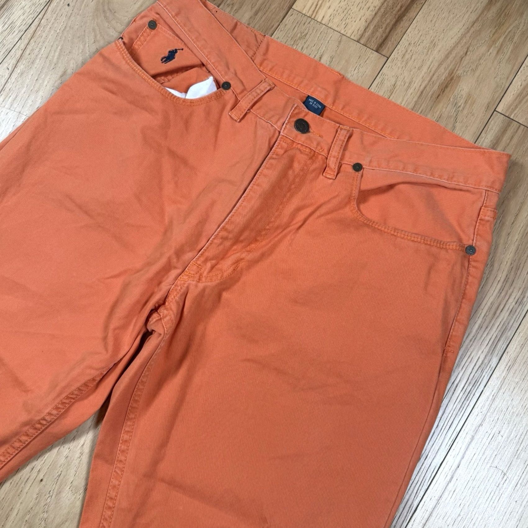 Polo Ralph Lauren VINTAGE Polo Ralph Lauren Jeans Men 32x30 Orange Straight Fit Slim Light Blue 90s Mens Size US XS / EU 42 / 0 - 2 Thumbnail