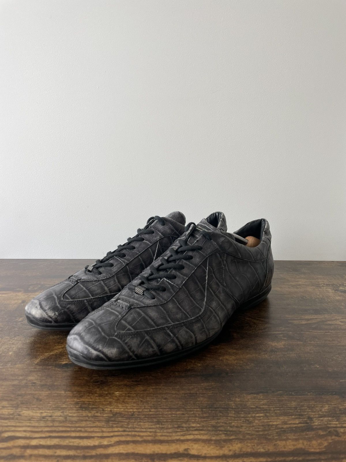 Santoni Santoni AMG Leather Crocodile Shoes Vintage Faded RARE Size US 10 / EU 43 - 2 Thumbnail