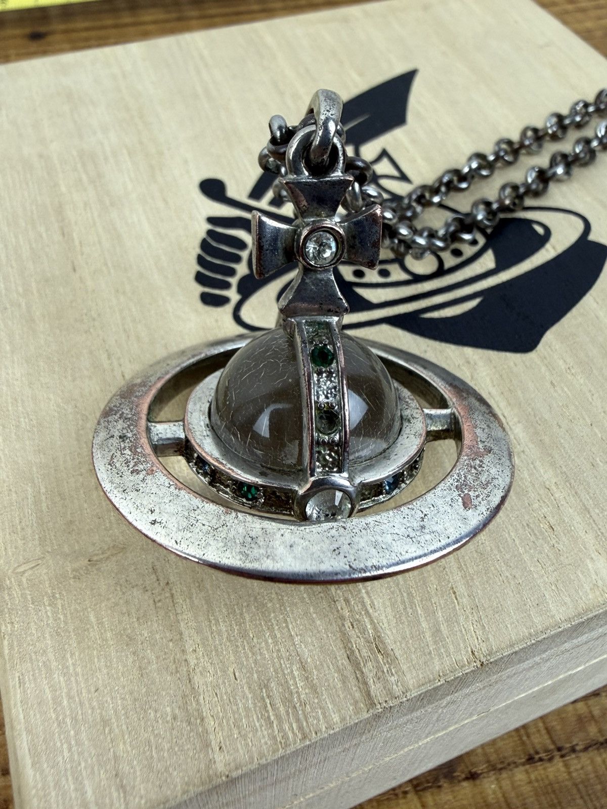 Vintage Vivienne Westwood Small Orb Pendant Necklace Silver
